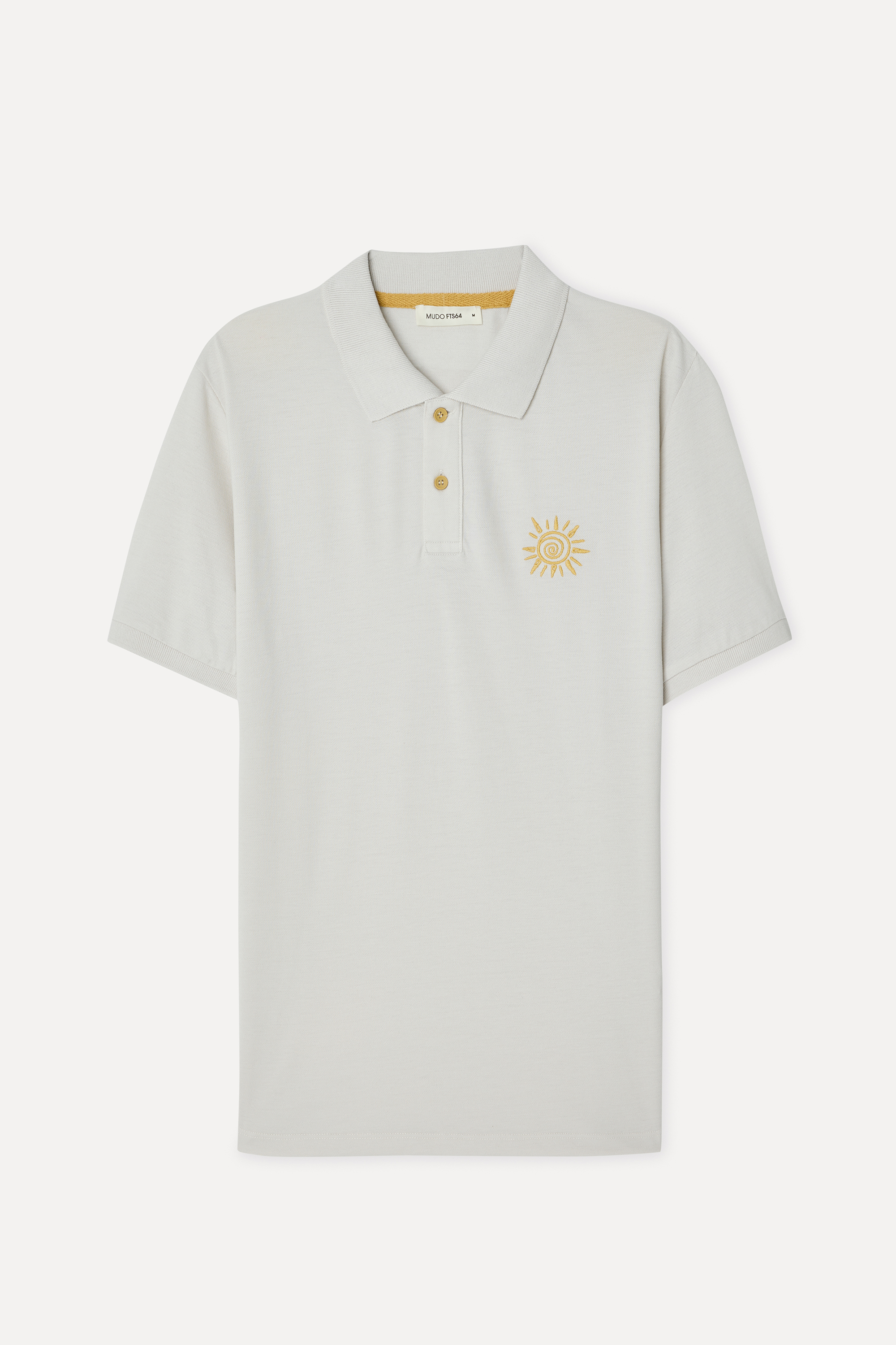 Erkek Kırık Beyaz Nakışlı Polo Yaka T-Shirt
