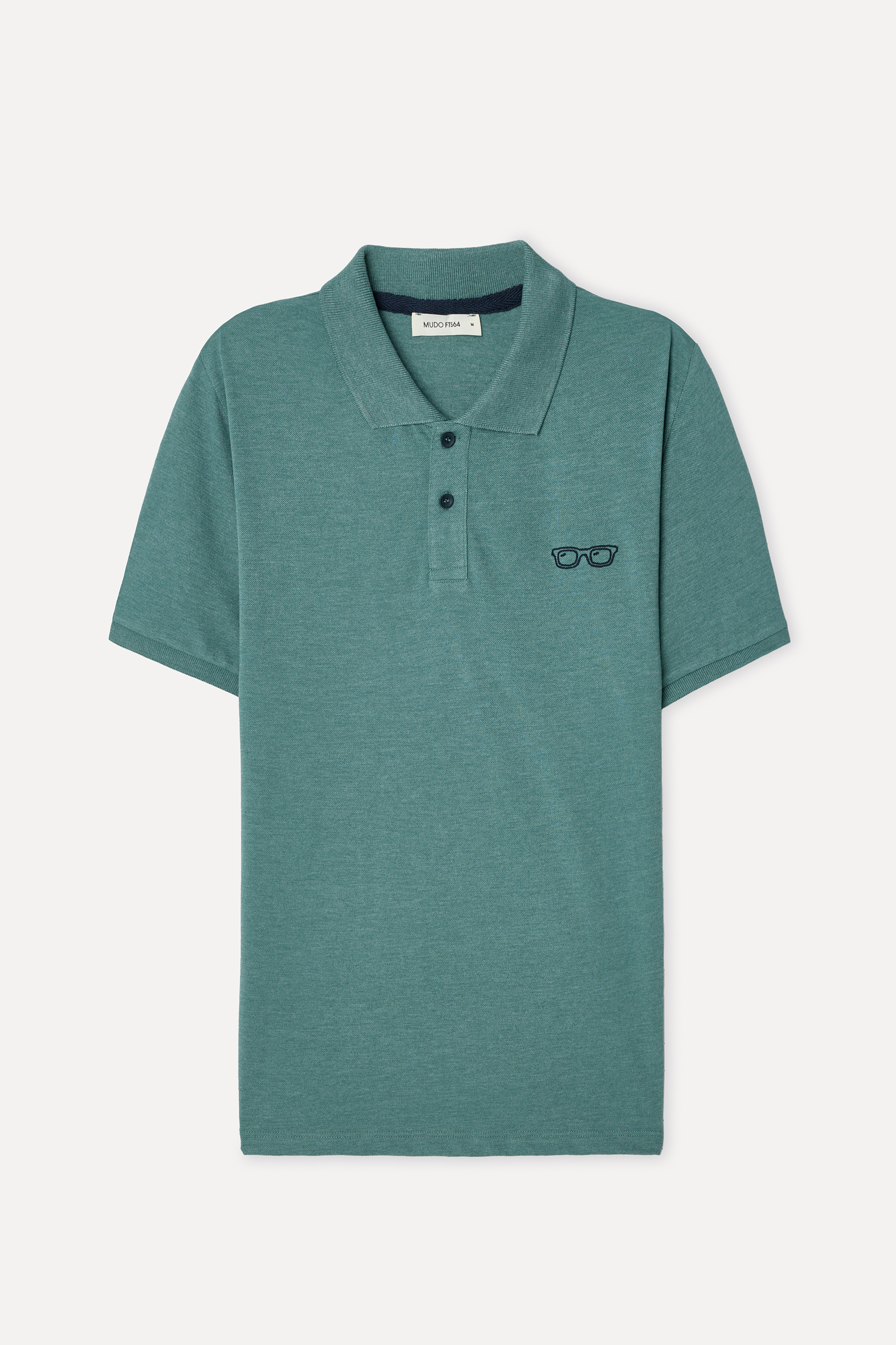 Erkek Yeşil Nakışlı Polo Yaka T-Shirt