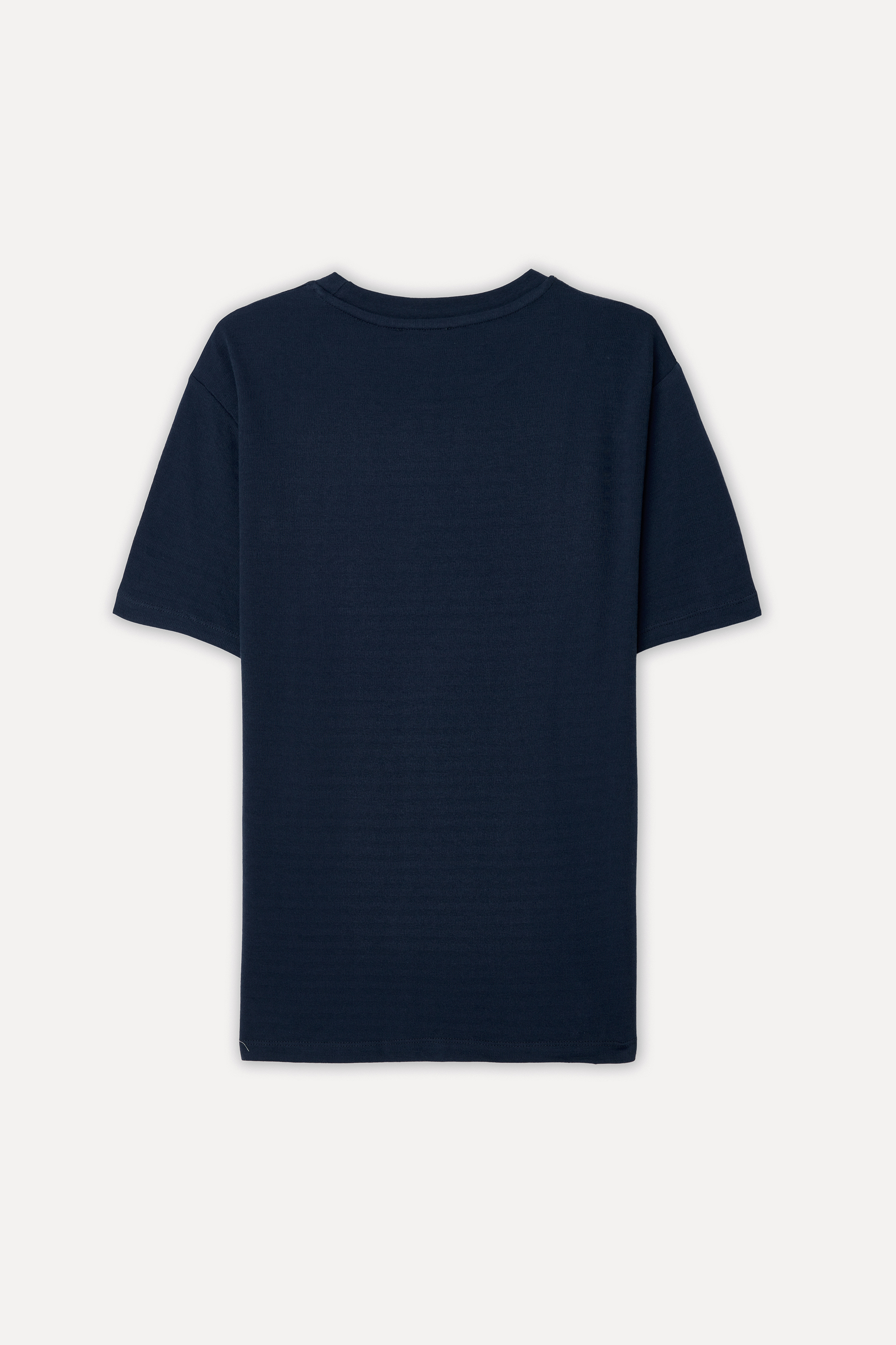 Erkek Lacivert Comfort Fit Bisiklet Yaka T-Shirt