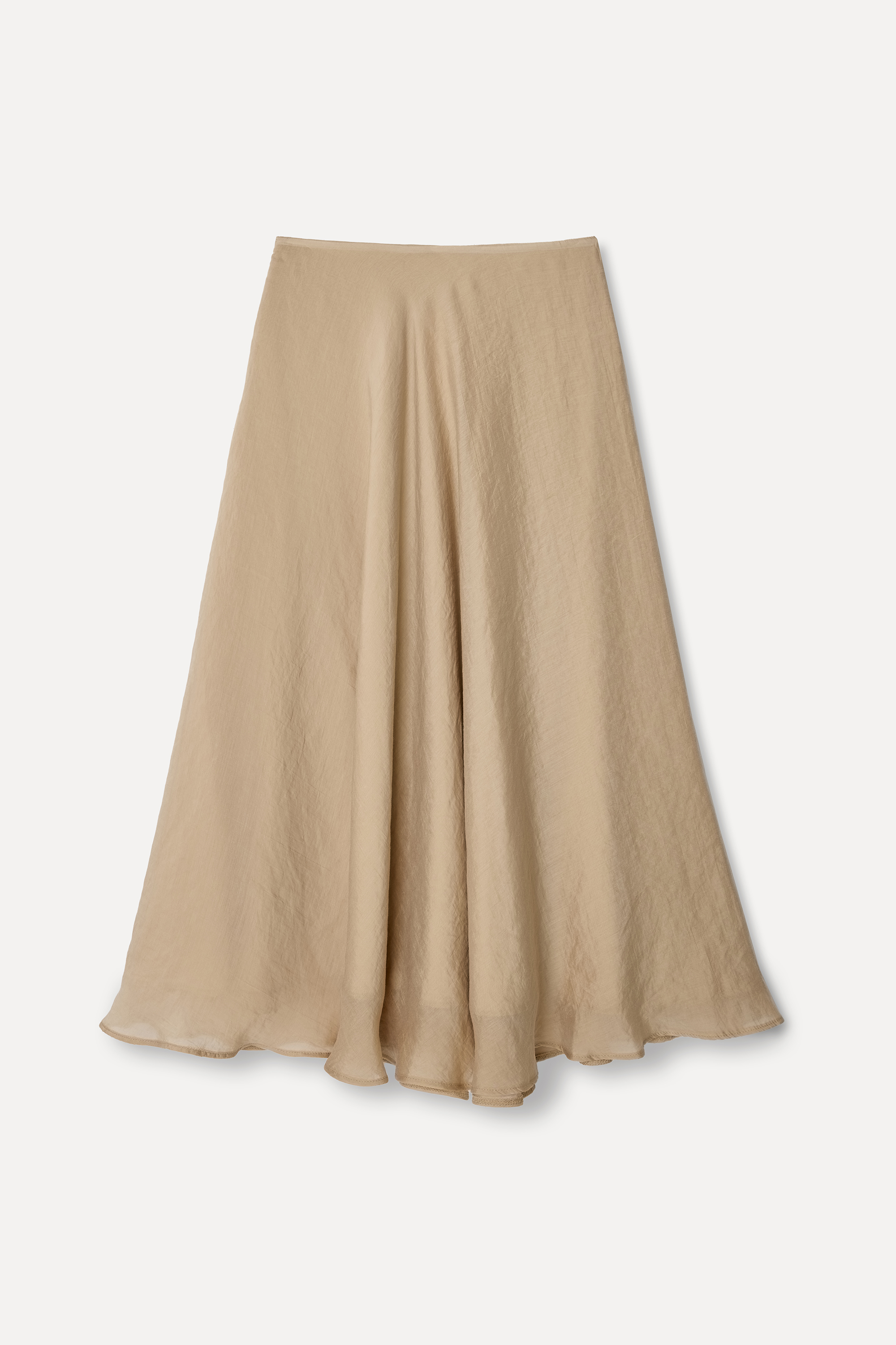 Kadın Bej Rengi A Form Midi Etek