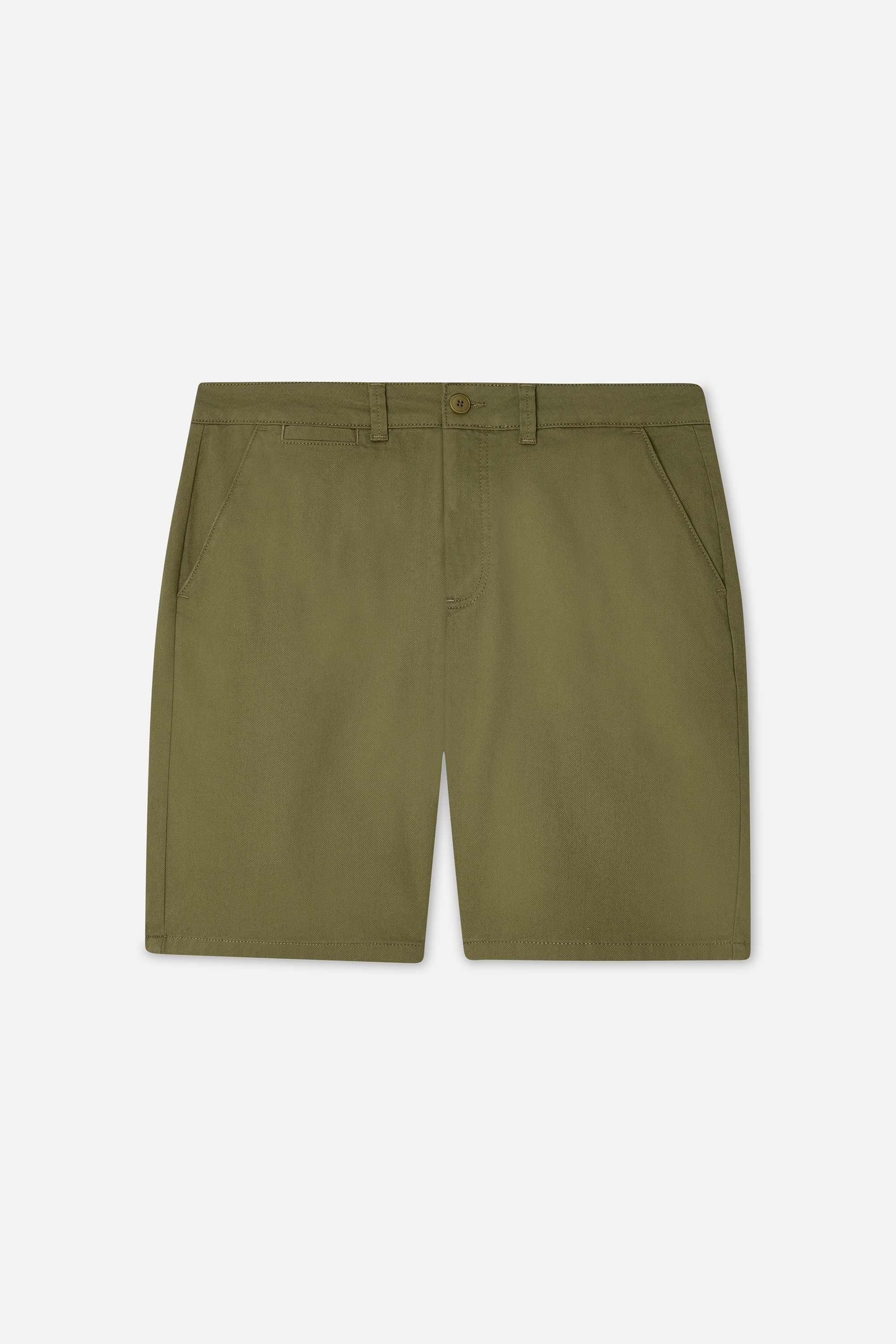 Erkek Haki Straight Fit Chino Şort