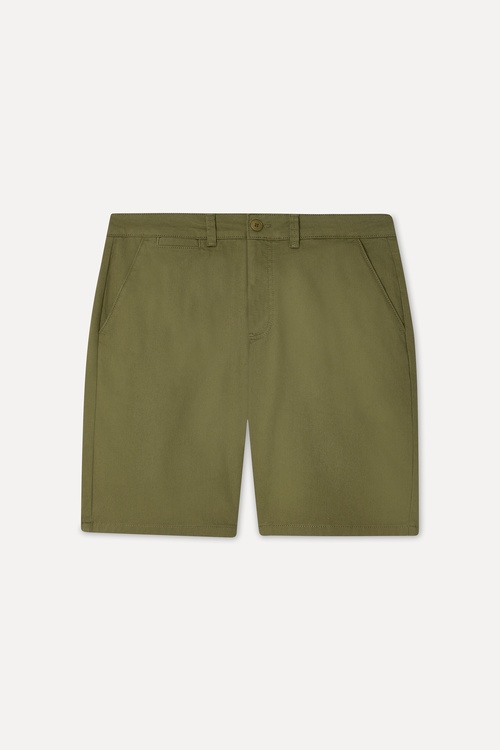 Erkek Haki Straight Fit Chino Şort
