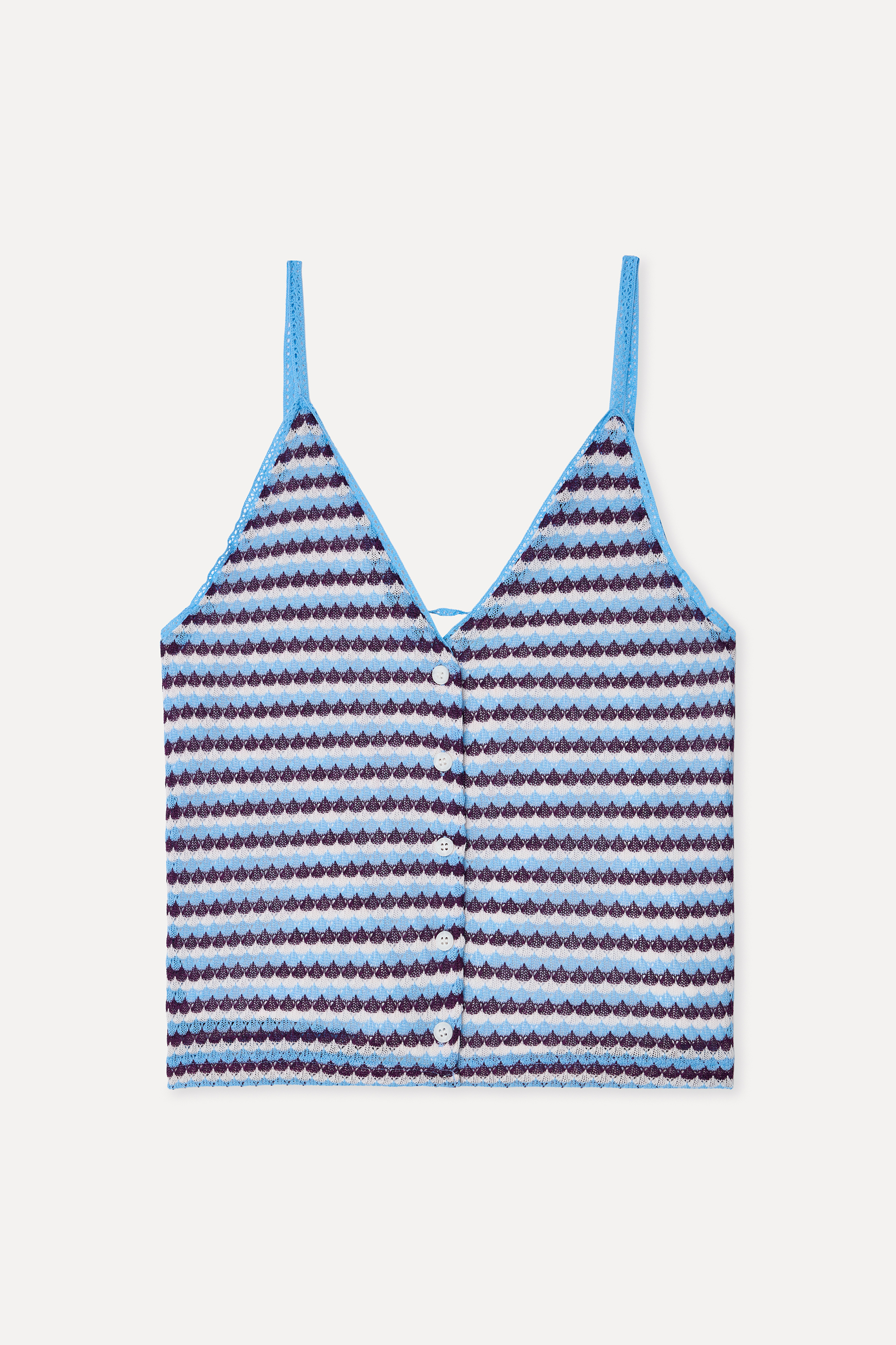 Kadın Mürdüm Çizgili Fitted Kolsuz Bluz