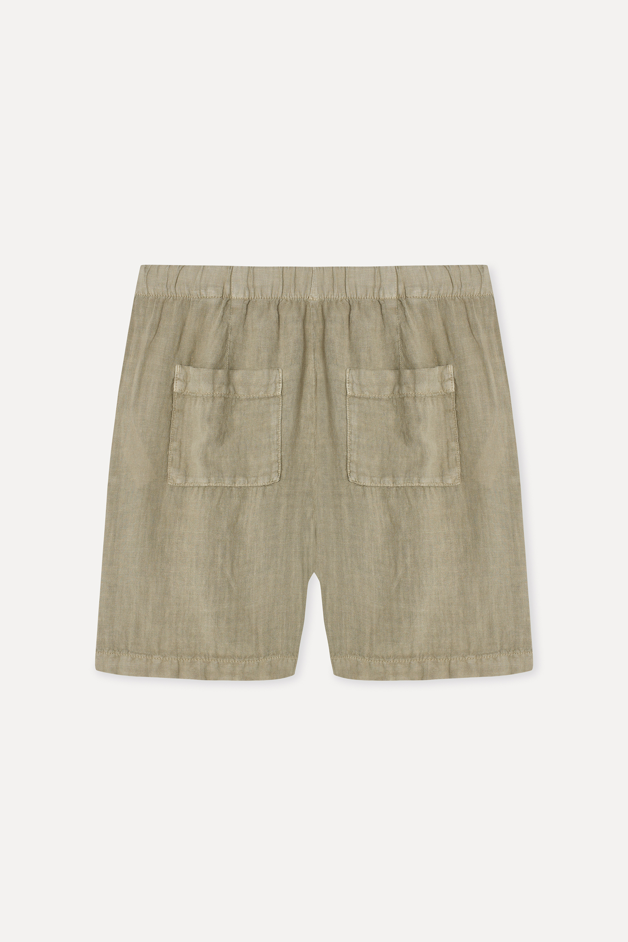 Kadın Haki Comfort Fit Keten Şort
