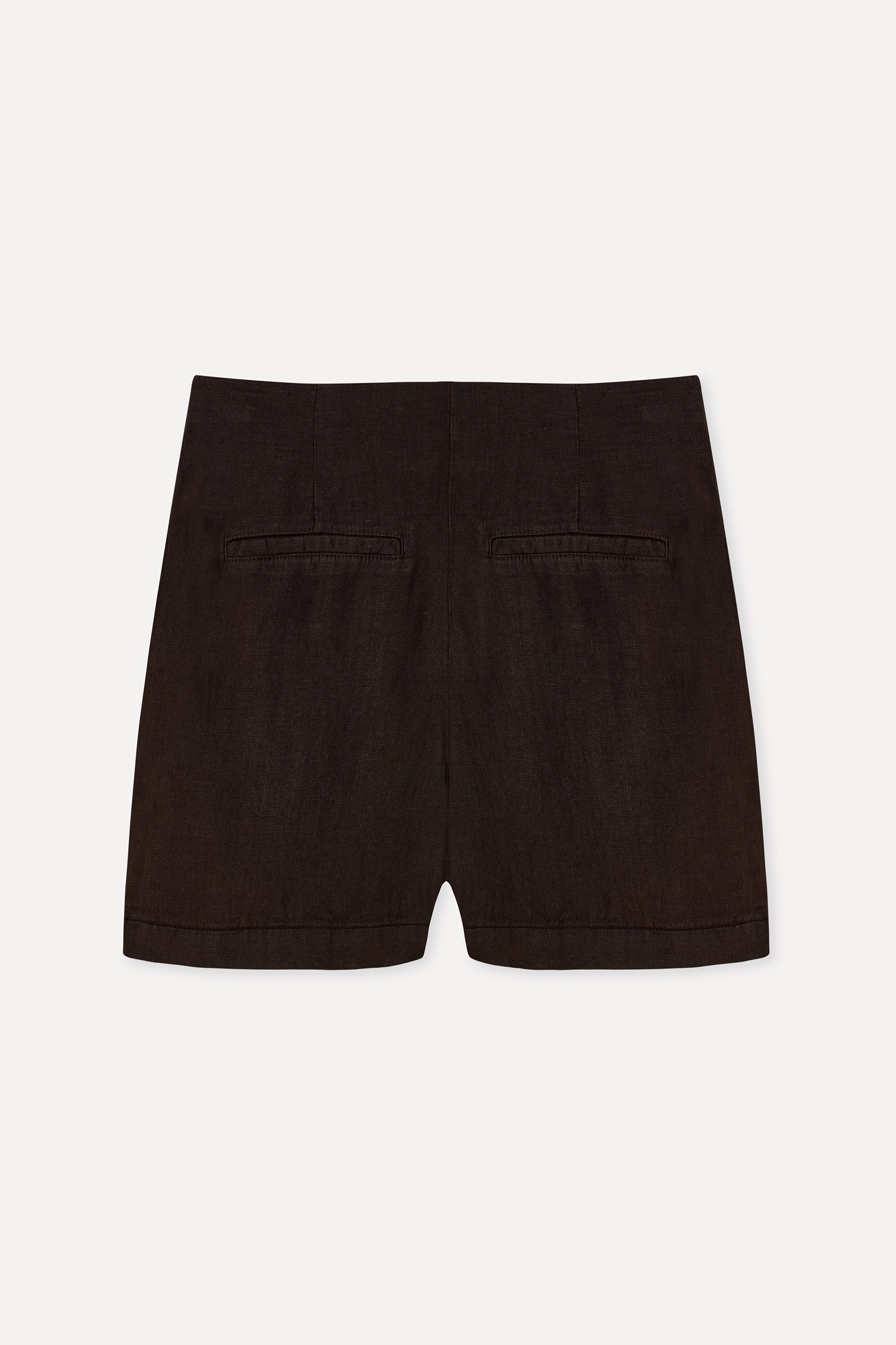 Kadın Kahverengi Comfort Fit Keten Şort