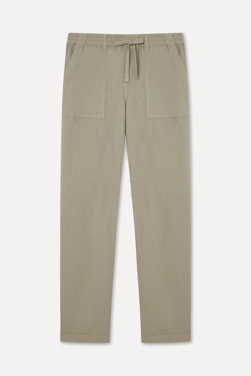 Erkek Vizon Rengi Straight Fit Chino Pantolon