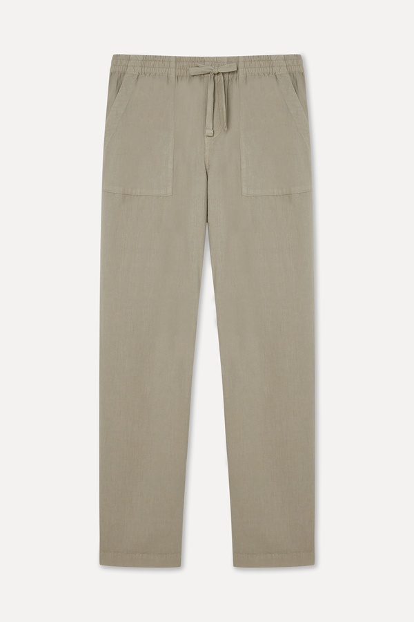Erkek Vizon Rengi Straight Fit Chino Pantolon