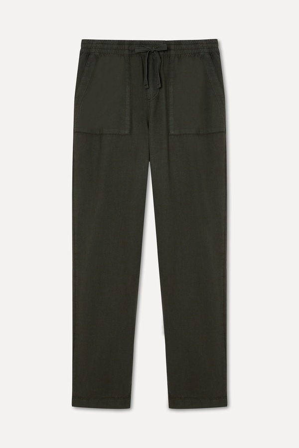 Erkek Haki Straight Fit Chino Pantolon