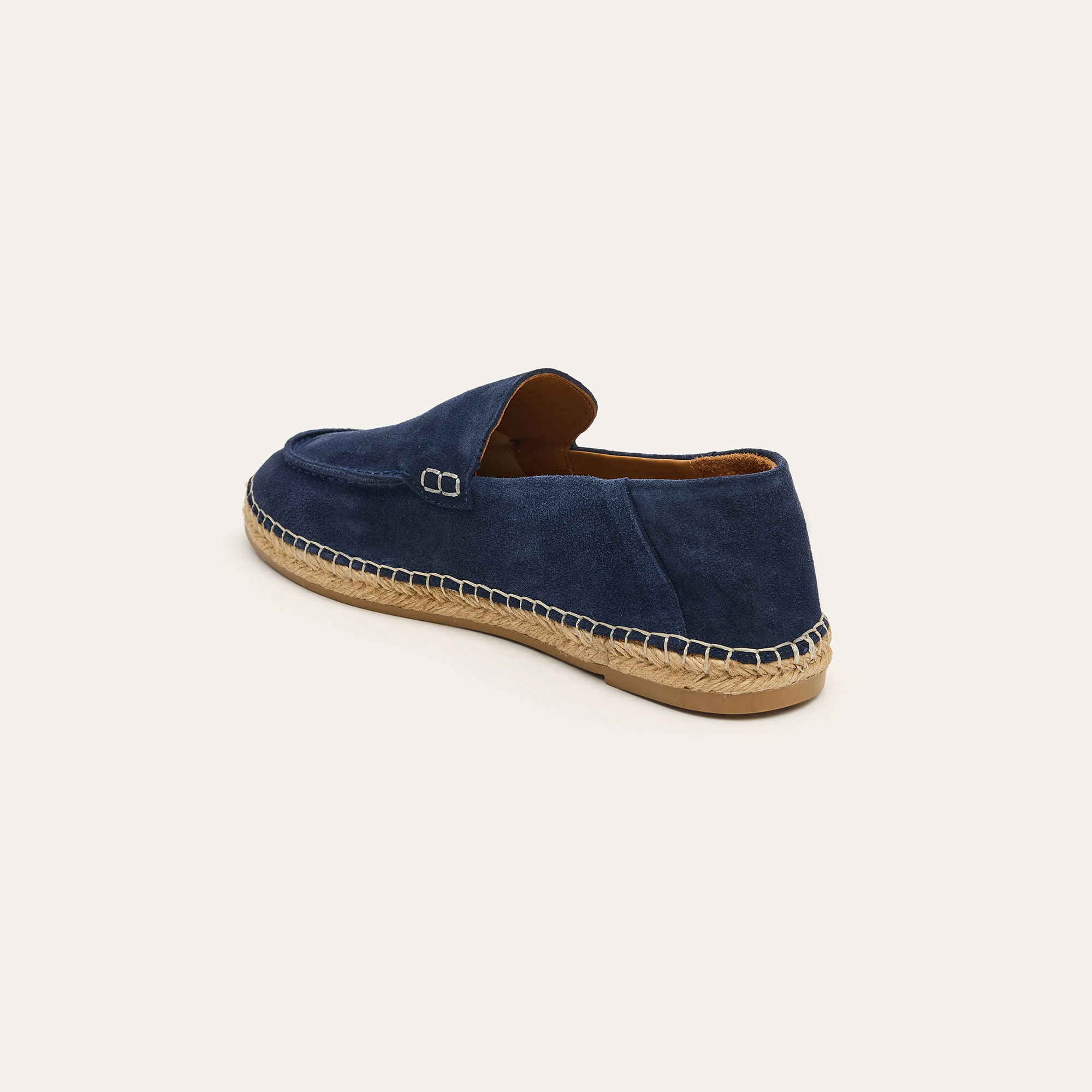 Erkek Lacivert Deri Espadril Ayakkabı