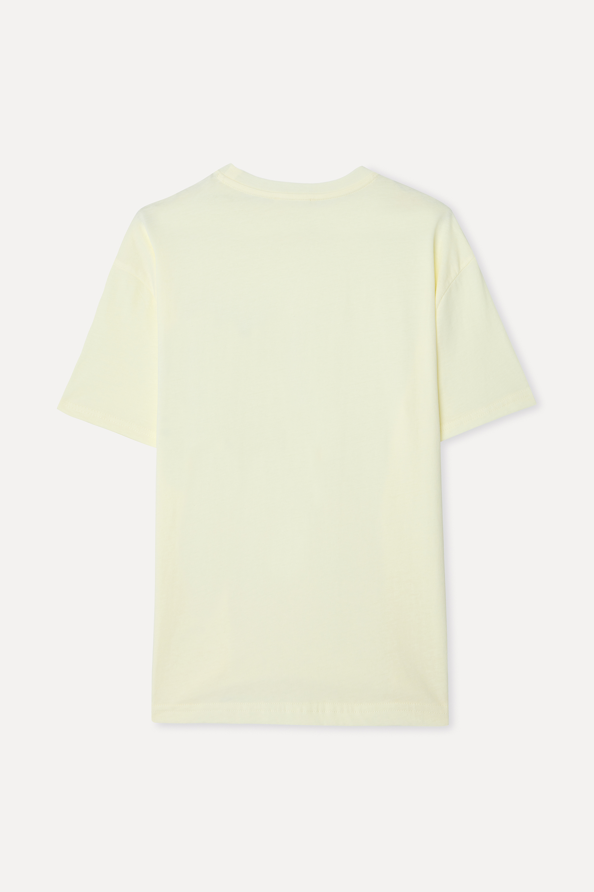 Kadın Sarı Baskılı Bisiklet Yaka T-Shirt