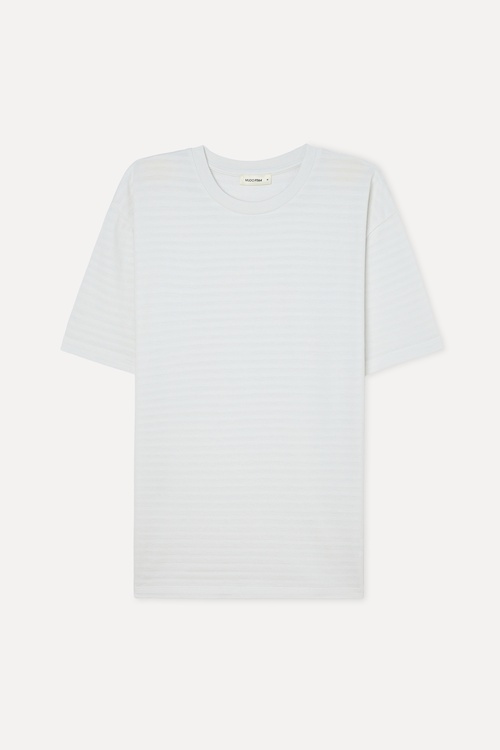  Erkek Kırık Beyaz Comfort Fit Bisiklet Yaka T-Shirt