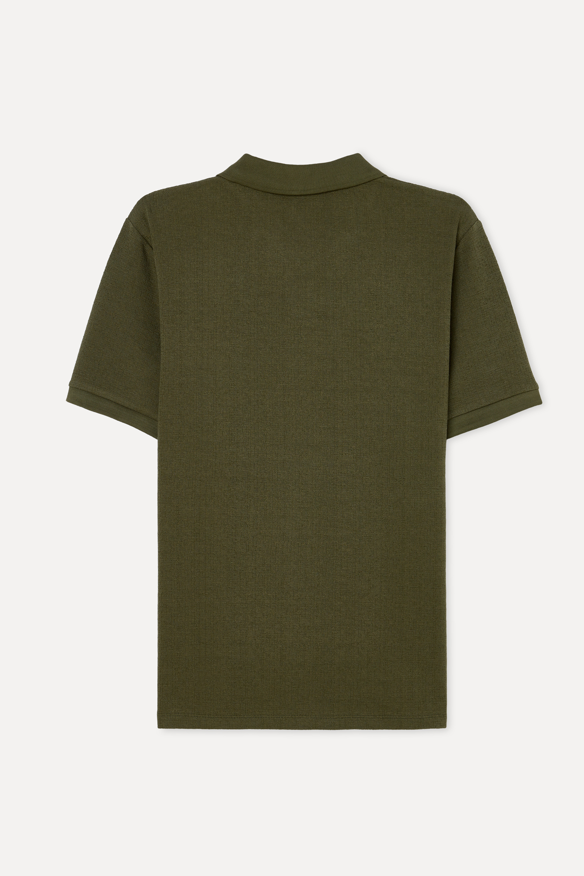 Erkek Yeşil Polo Yaka Dokulu T-Shirt