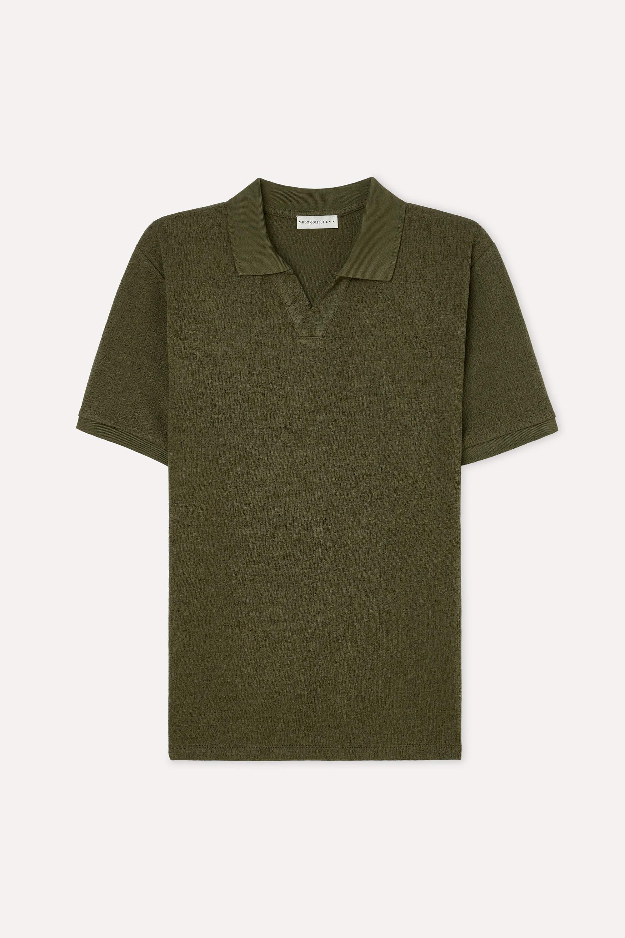 Erkek Yeşil Polo Yaka Dokulu T-Shirt