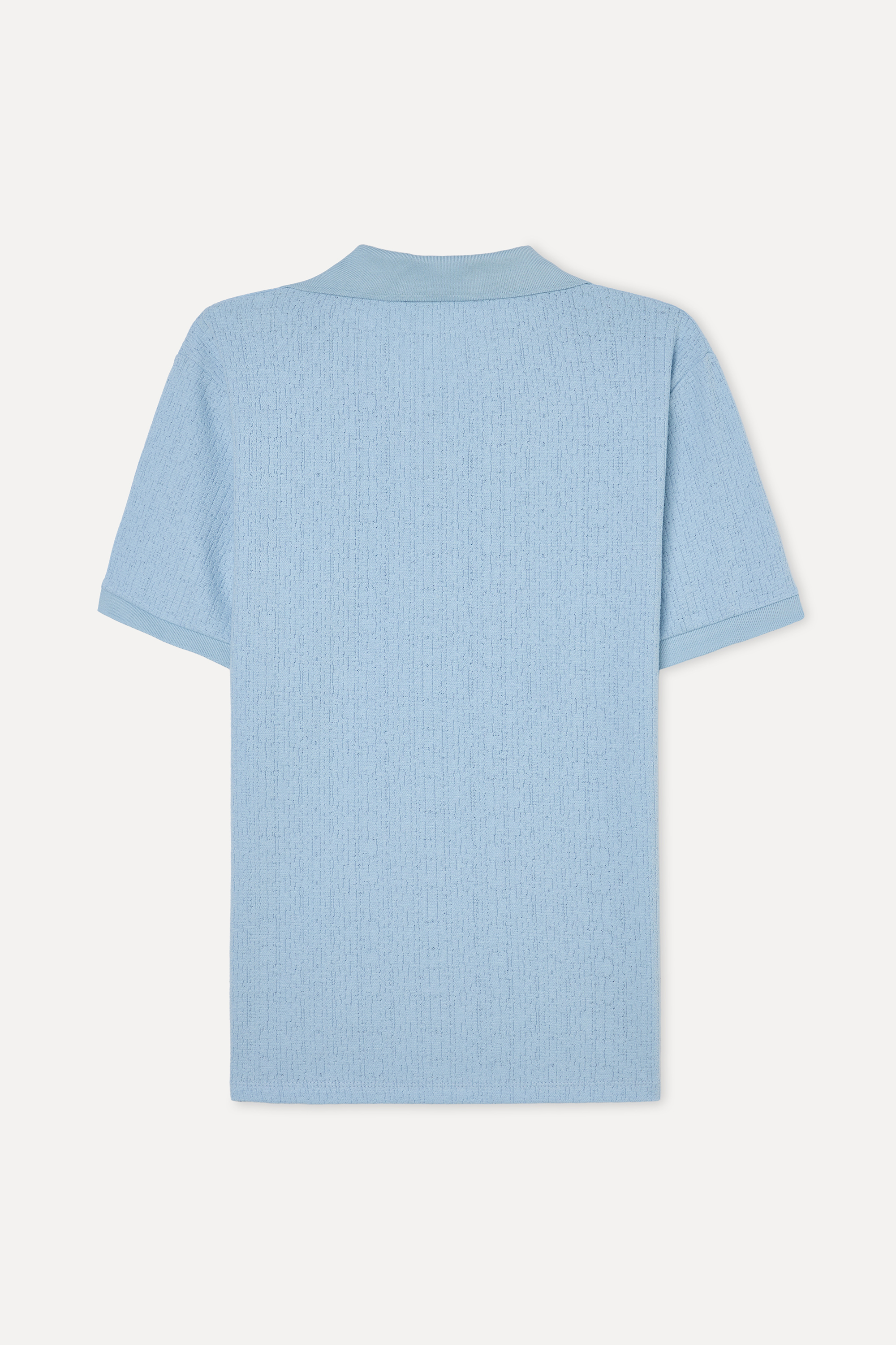 Erkek Mavi Polo Yaka Dokulu T-Shirt