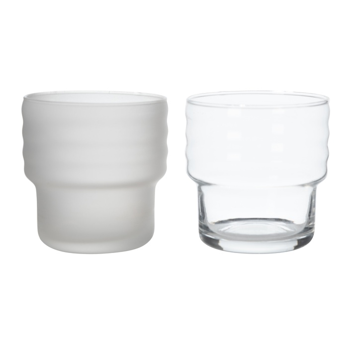 Mudo Home X İDEALİST Strata Bardak Mat & Parlak Şeffaf 2'Li Set