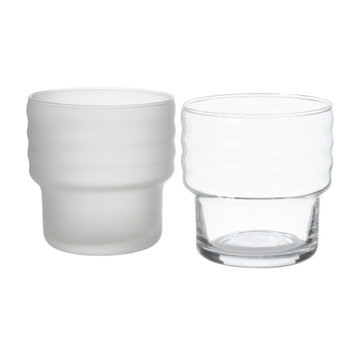 Mudo Home X İDEALİST Strata Bardak Mat & Parlak Şeffaf 2'Li Set