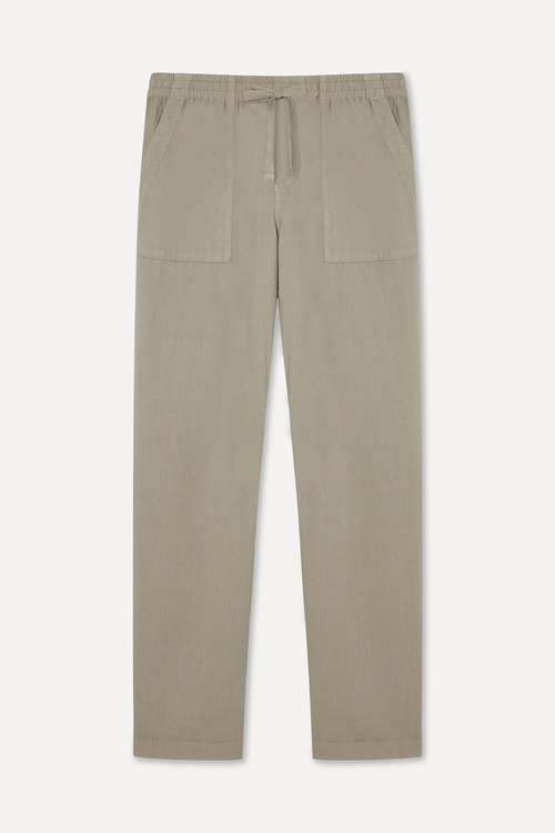 Erkek Vizon Rengi Straight Fit Chino Pantolon