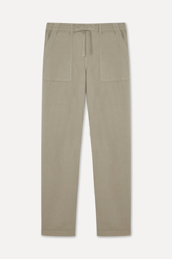 Erkek Vizon Rengi Straight Fit Chino Pantolon