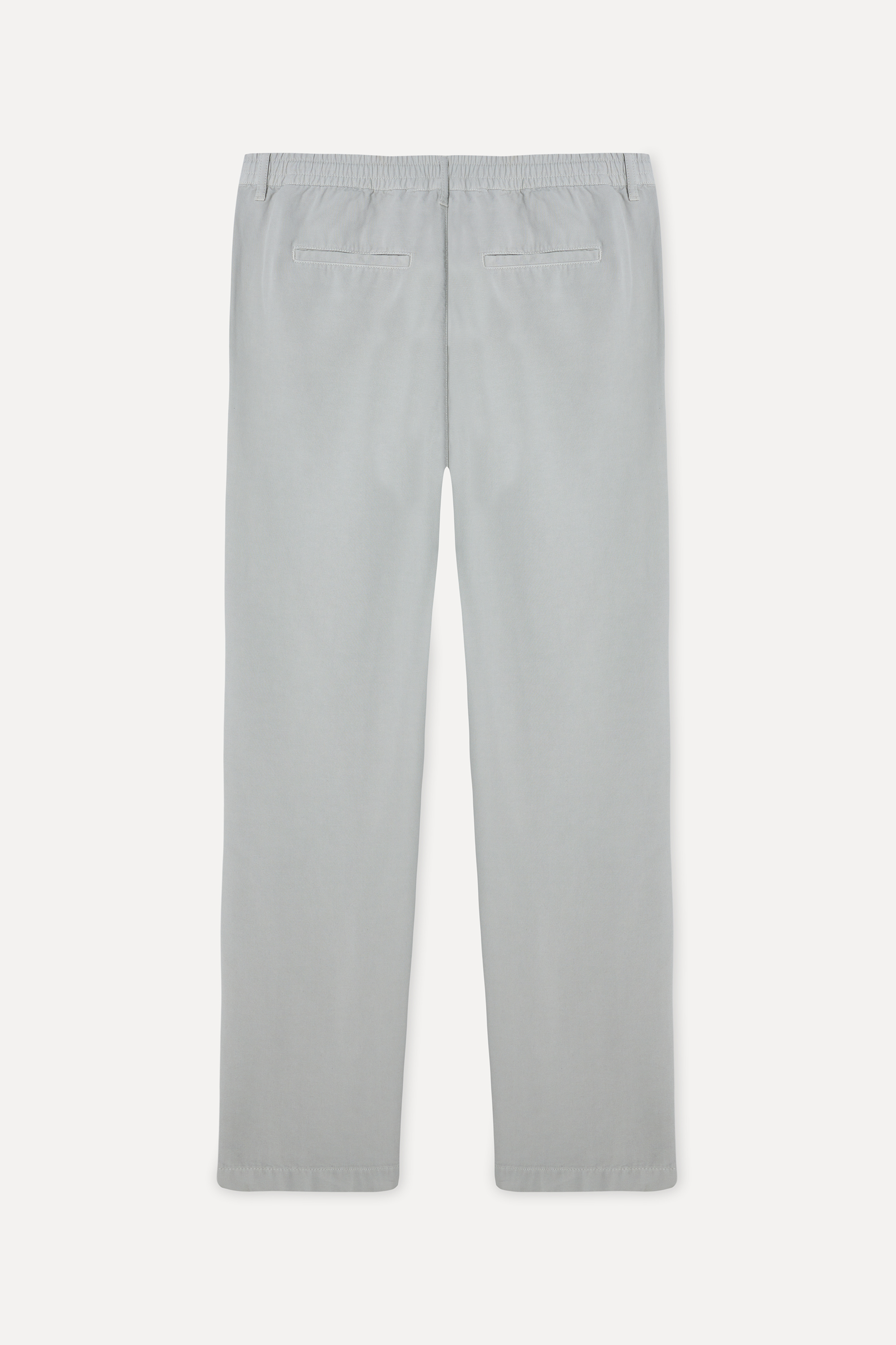 Erkek Gri Straight Fit Beli Bağlamalı Pantolon