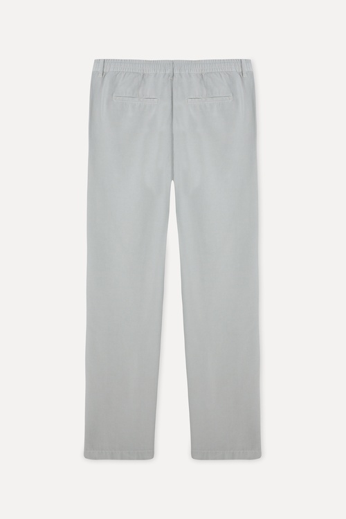  Erkek Gri Straight Fit Beli Bağlamalı Pantolon