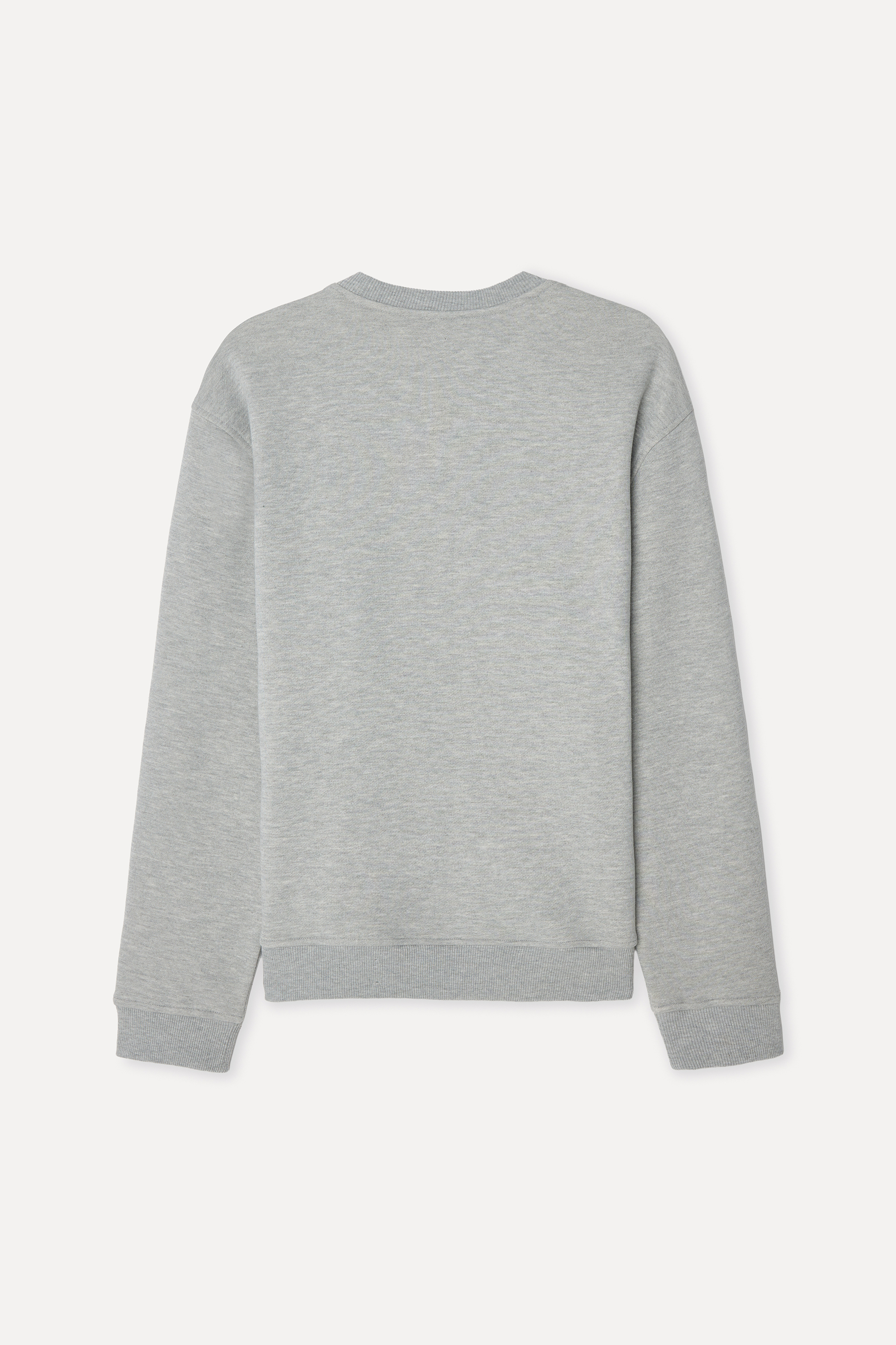 Mudo X Bozburun YC Erkek Gri Melanj Baskılı Bisiklet Yaka Sweatshirt