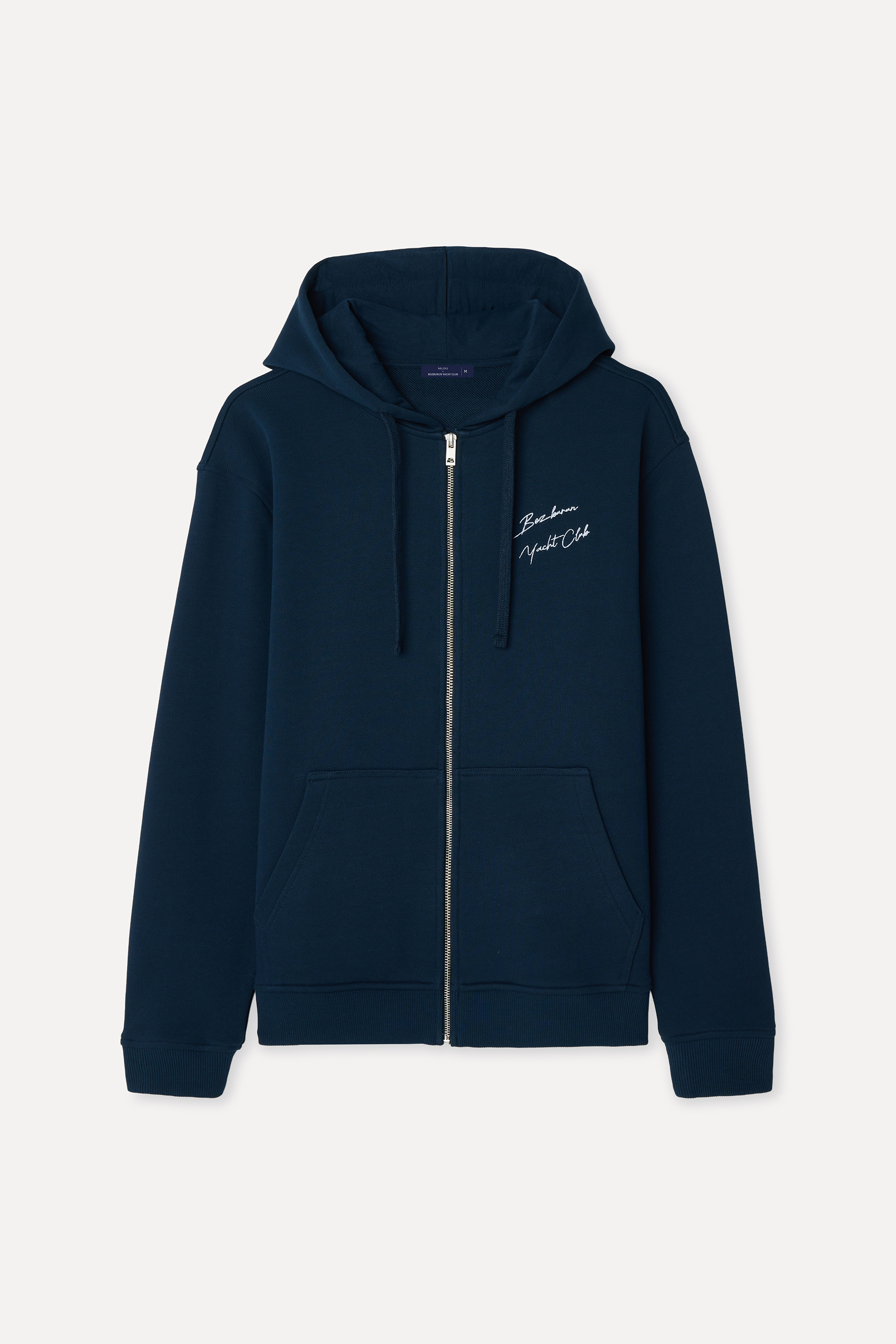 Mudo X Bozburun YC Erkek Lacivert Baskılı Kapüşonlu Fermuarlı Sweatshirt