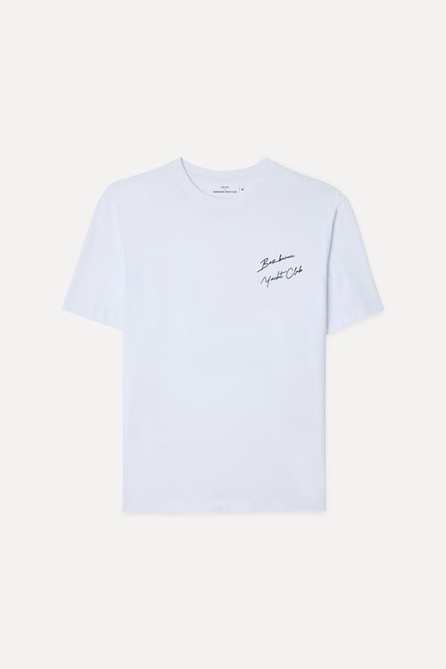 Mudo X Bozburun YC Erkek Kırık Beyaz Baskılı Bisiklet Yaka T-Shirt