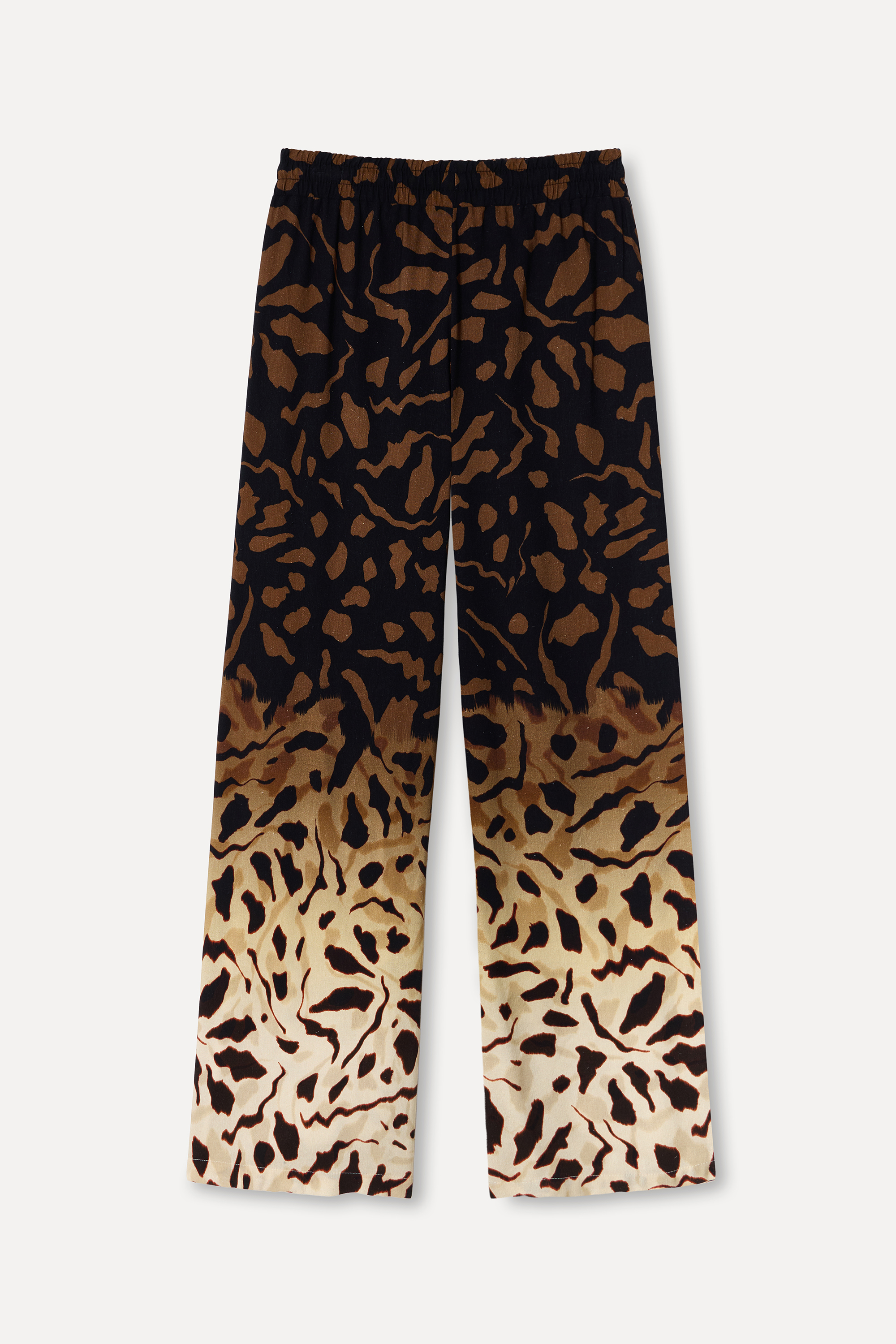 Kadın Kahverengi Desenli Wide Leg Pantolon