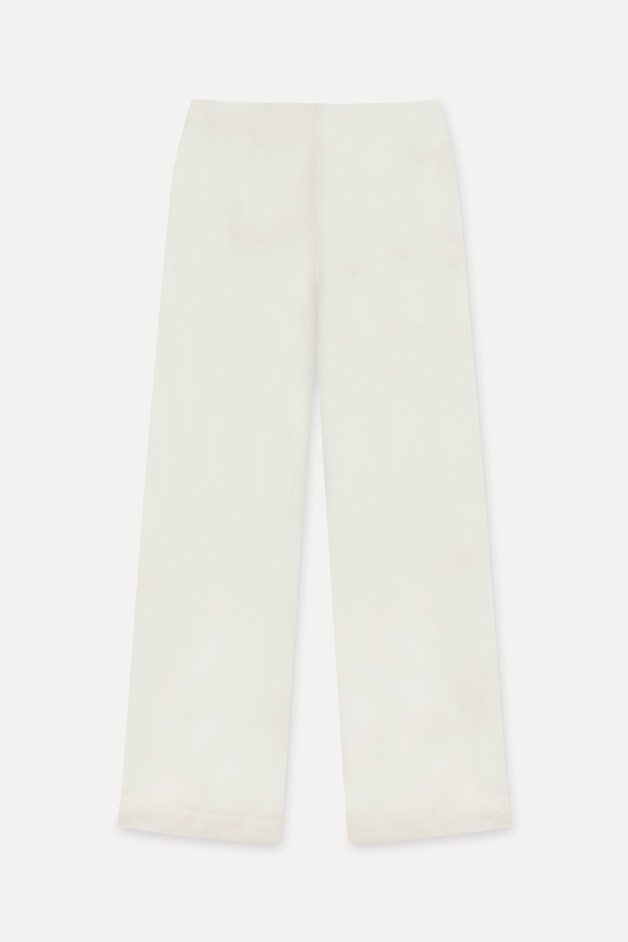 Kadın Kırık Beyaz Wide Leg Keten Pantolon