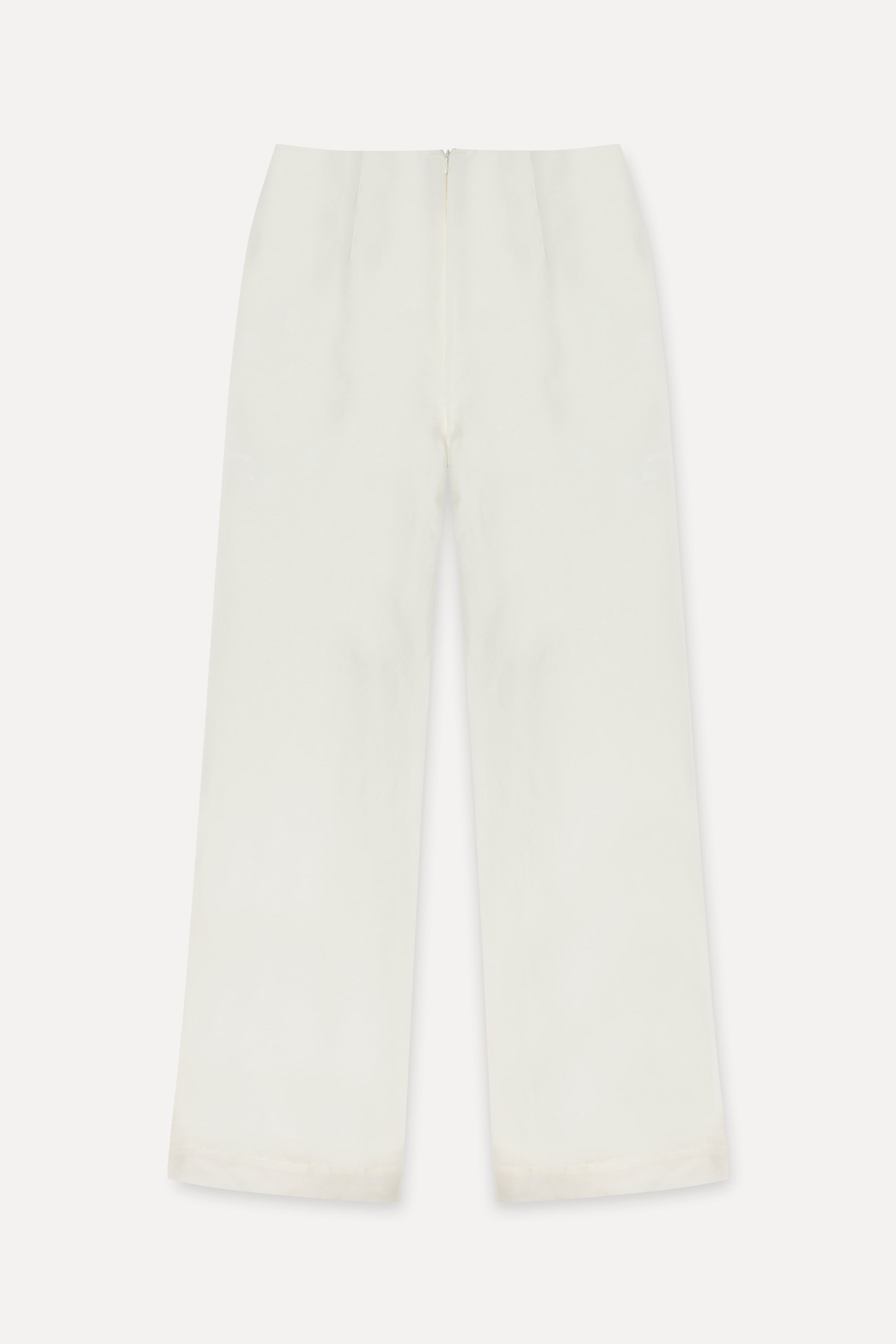 Kadın Kırık Beyaz Wide Leg Keten Pantolon