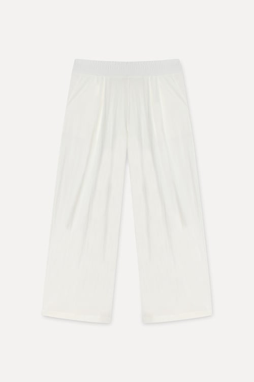  Kadın Beyaz Straight Fit Pantolon