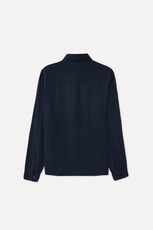 Erkek İndigo Regular Fit Uzun Kollu Modal Gömlek