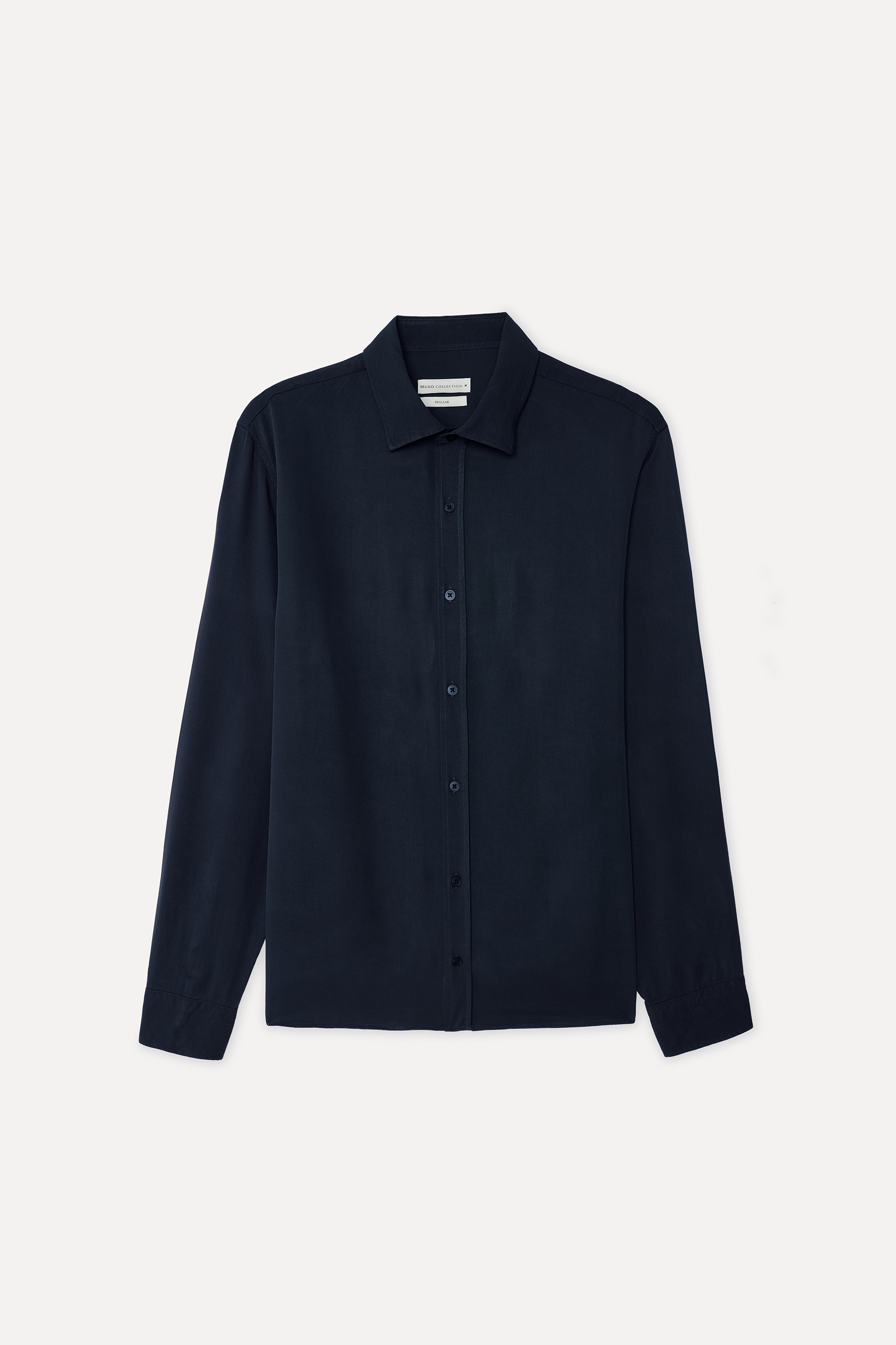 Erkek İndigo Regular Fit Uzun Kollu Modal Gömlek