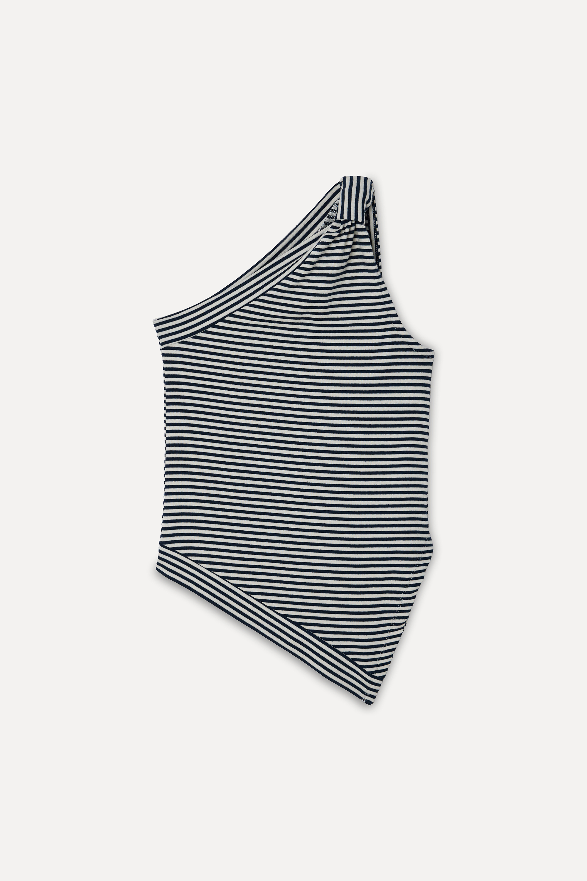 Kadın Lacivert Fitted Çizgili Açık Yaka Kolsuz T-Shirt