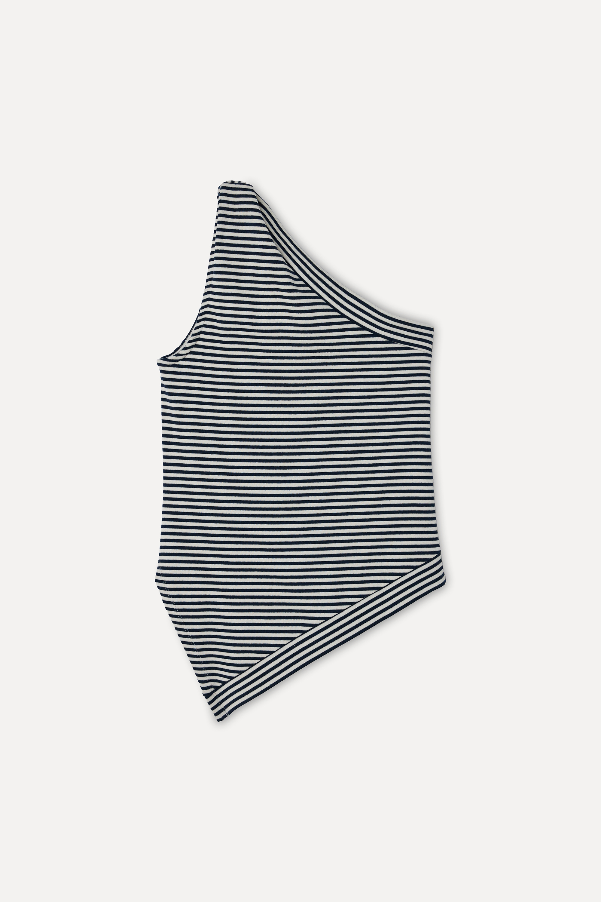 Kadın Lacivert Fitted Çizgili Açık Yaka Kolsuz T-Shirt