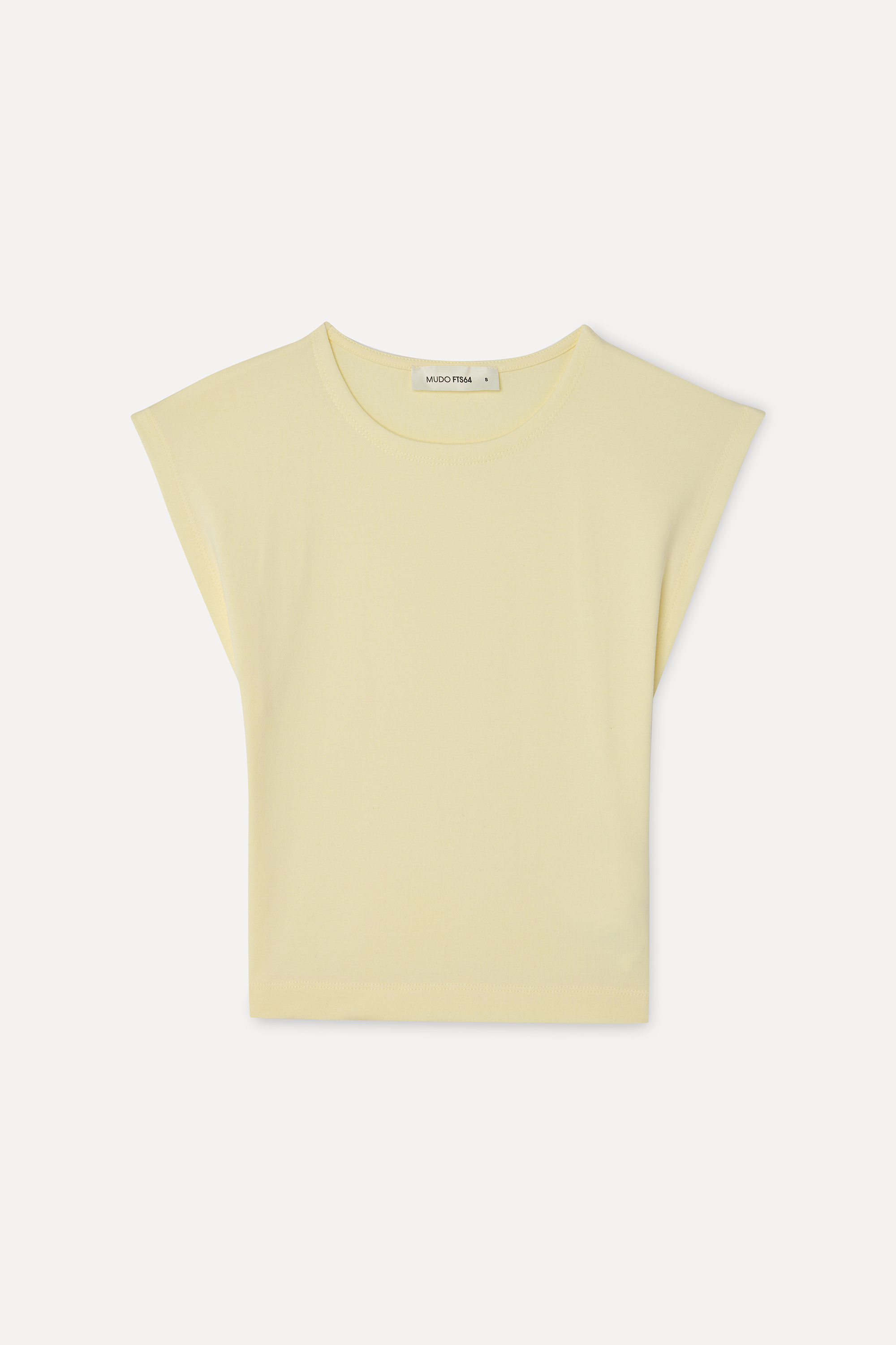 Kadın Sarı Fitted Bisiklet Yaka Kolsuz T-Shirt