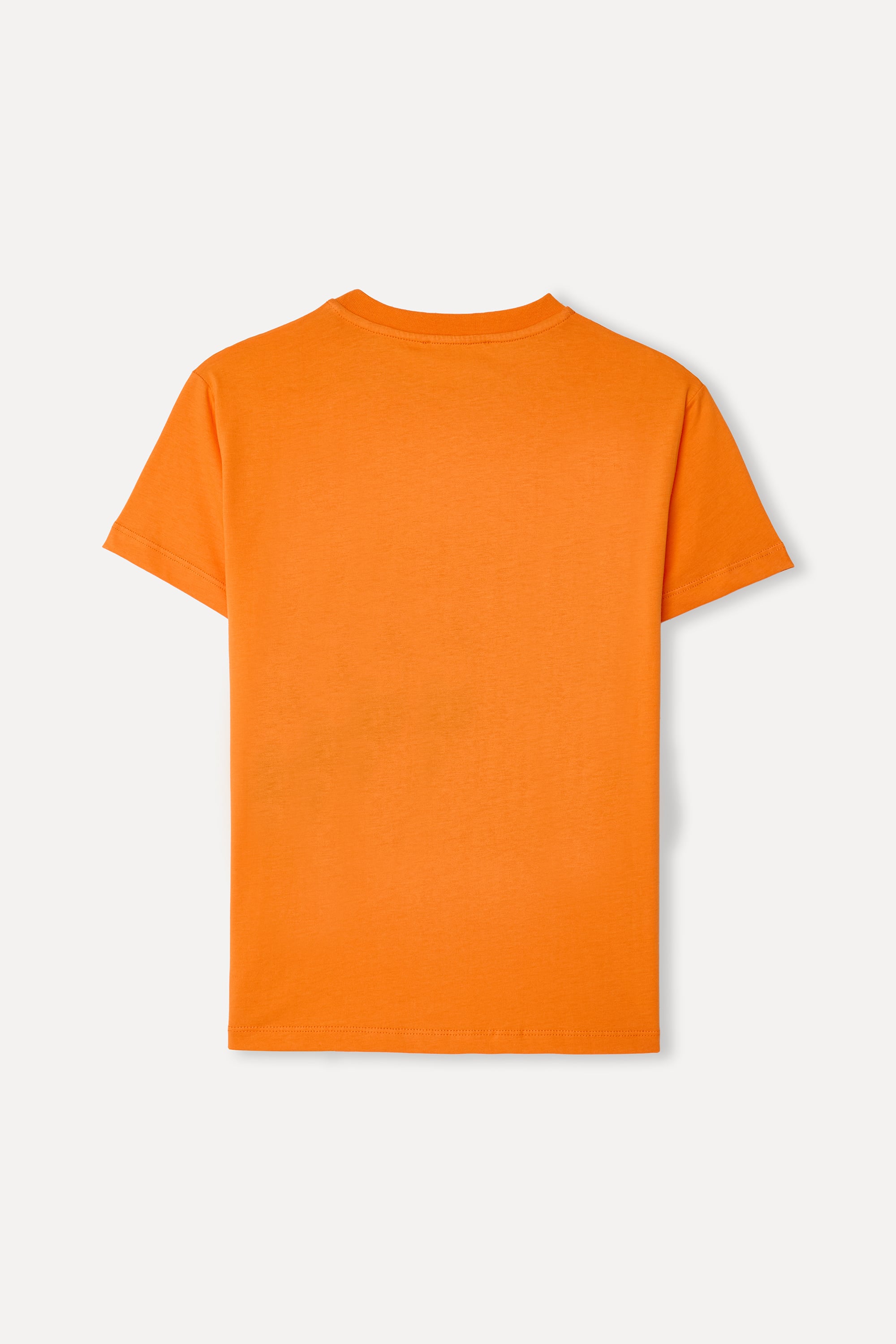 Kadın Turuncu Baskılı Bisiklet Yaka T-Shirt