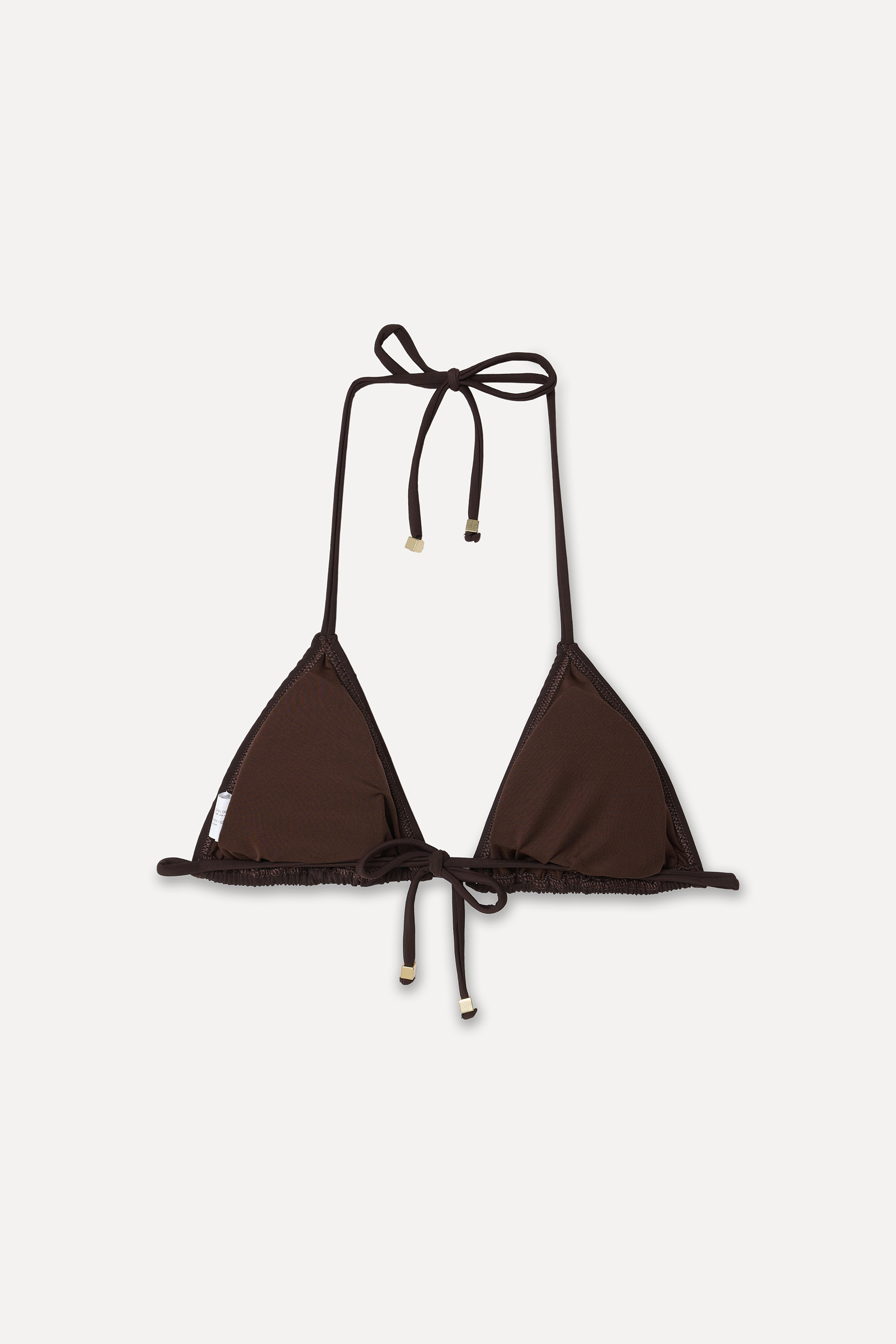 Kadın Kahverengi Bağlamalı Üçgen Bikini Üstü
