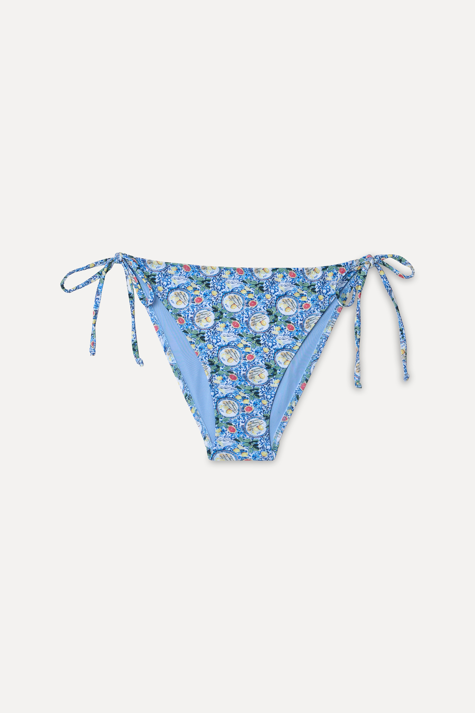 Kadın Mavi Desenli Bağlamalı Bikini Altı