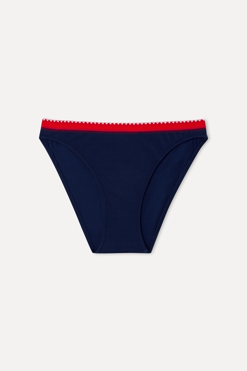 Kadın Lacivert Dikiş Detaylı Bikini Altı