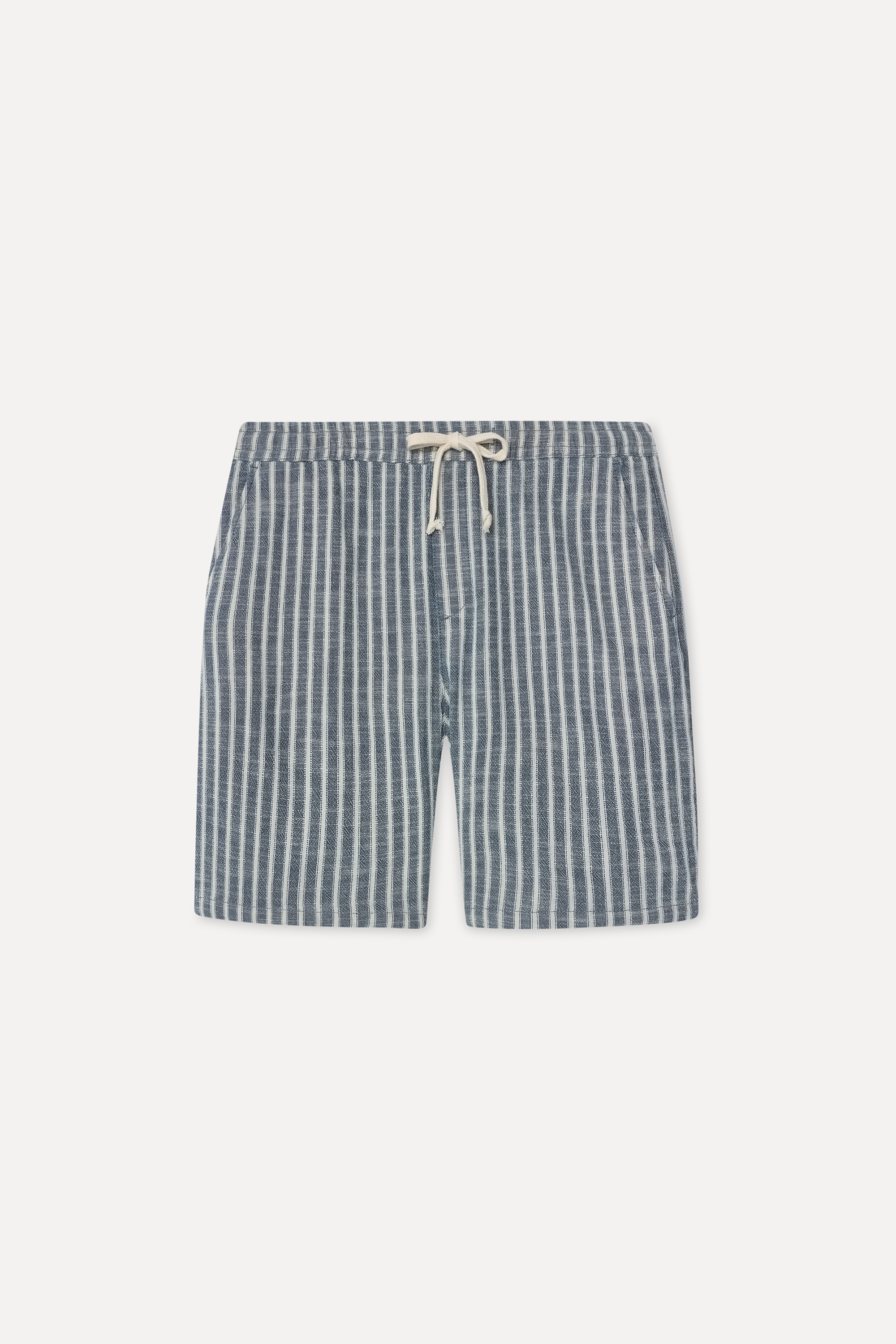 Erkek İndigo Çizgili Straight Fit Şort