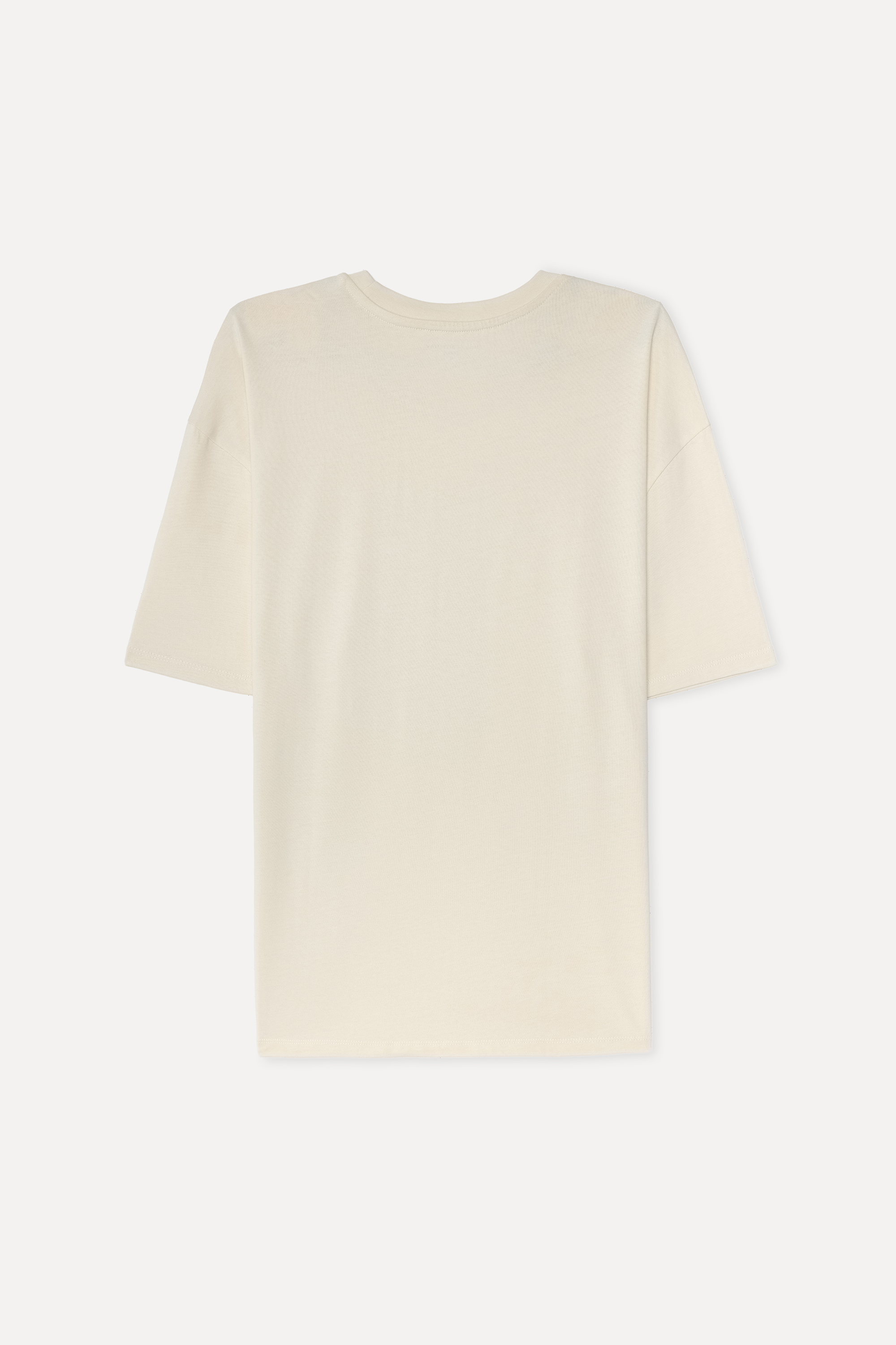 Erkek Taş Rengi Baskılı Oversize Bisiklet Yaka T-Shirt