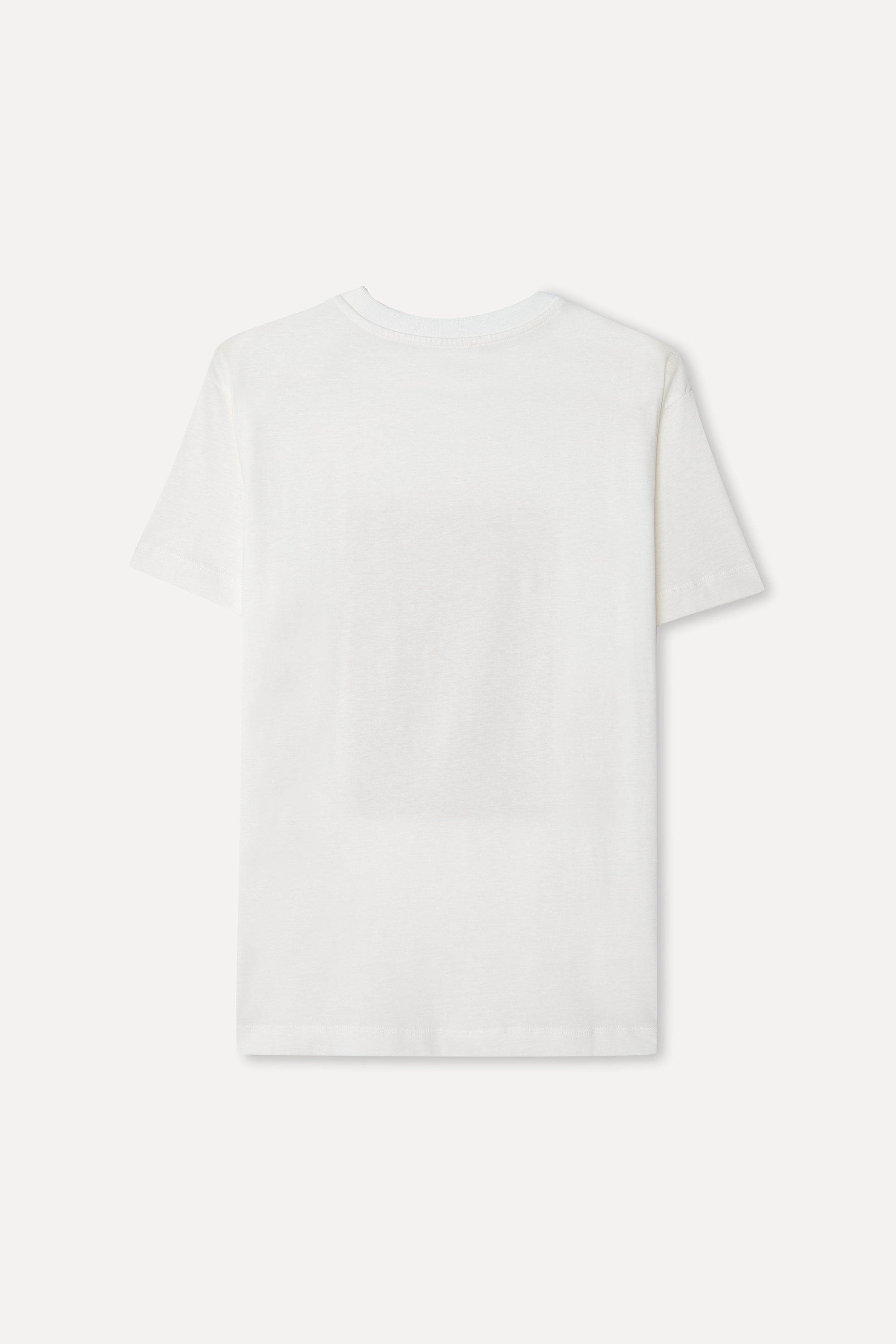 Kadın Beyaz Baskılı Bisiklet Yaka T-Shirt