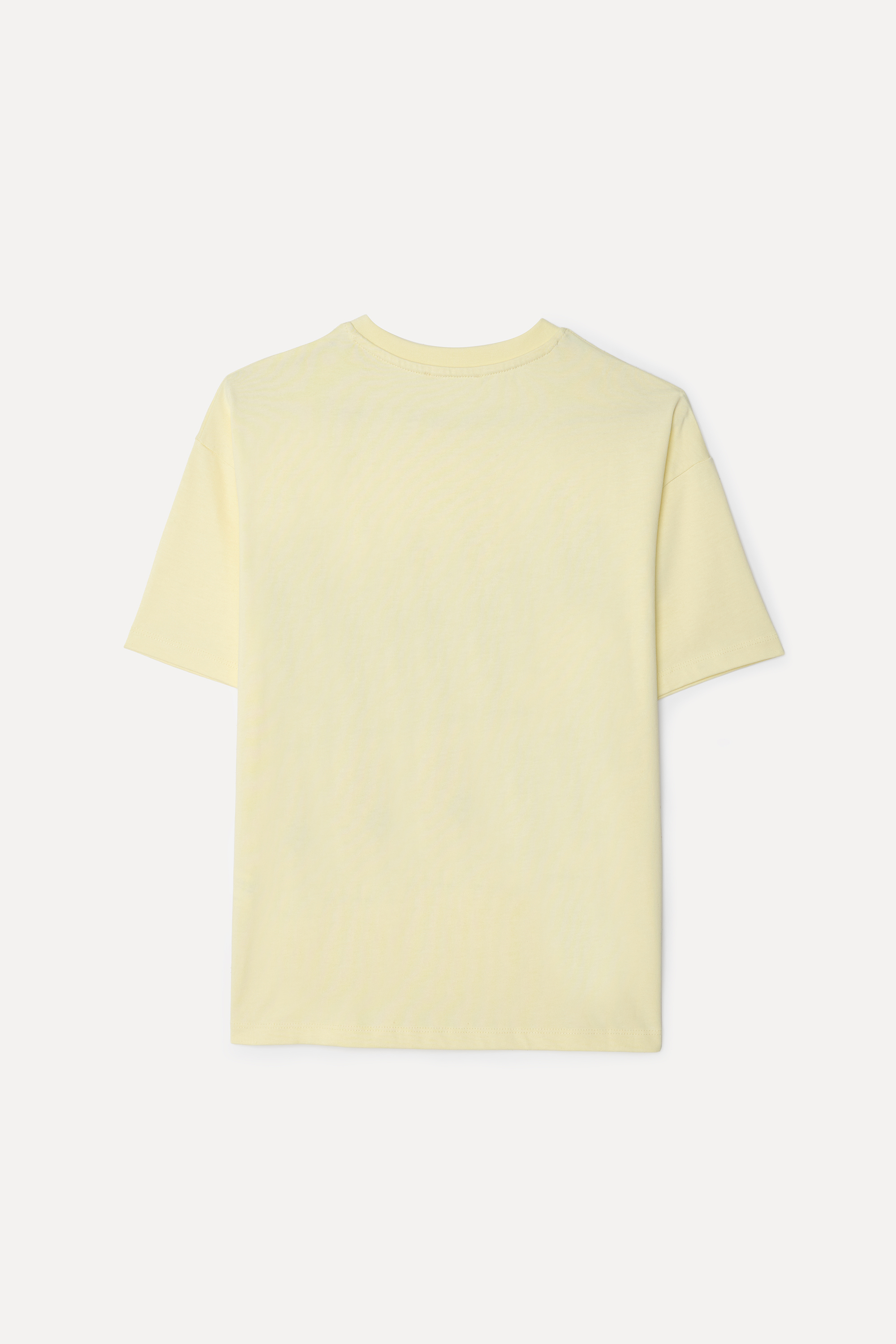 Kadın Sarı Baskılı Bisiklet Yaka T-Shirt
