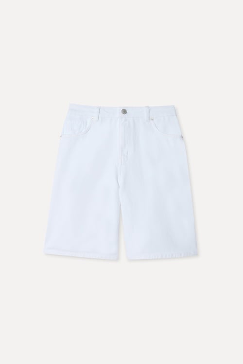  Kadın Beyaz Straight Fit Şort