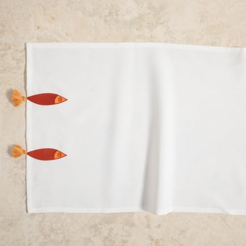 FISH PÜSKÜLLÜ RUNNER EKRU 50X130