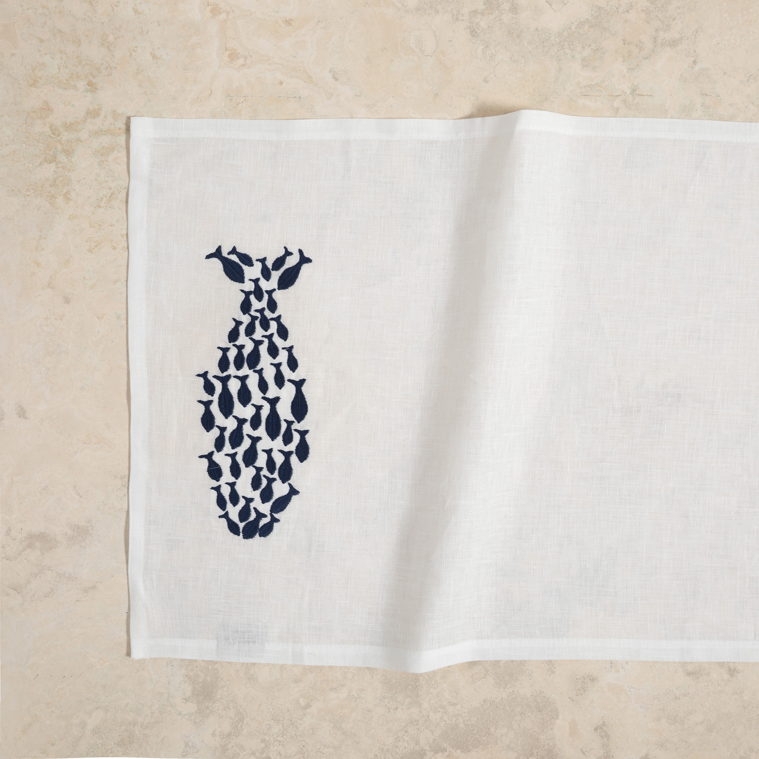 FISH NAKIŞLI KETEN RUNNER 45X130