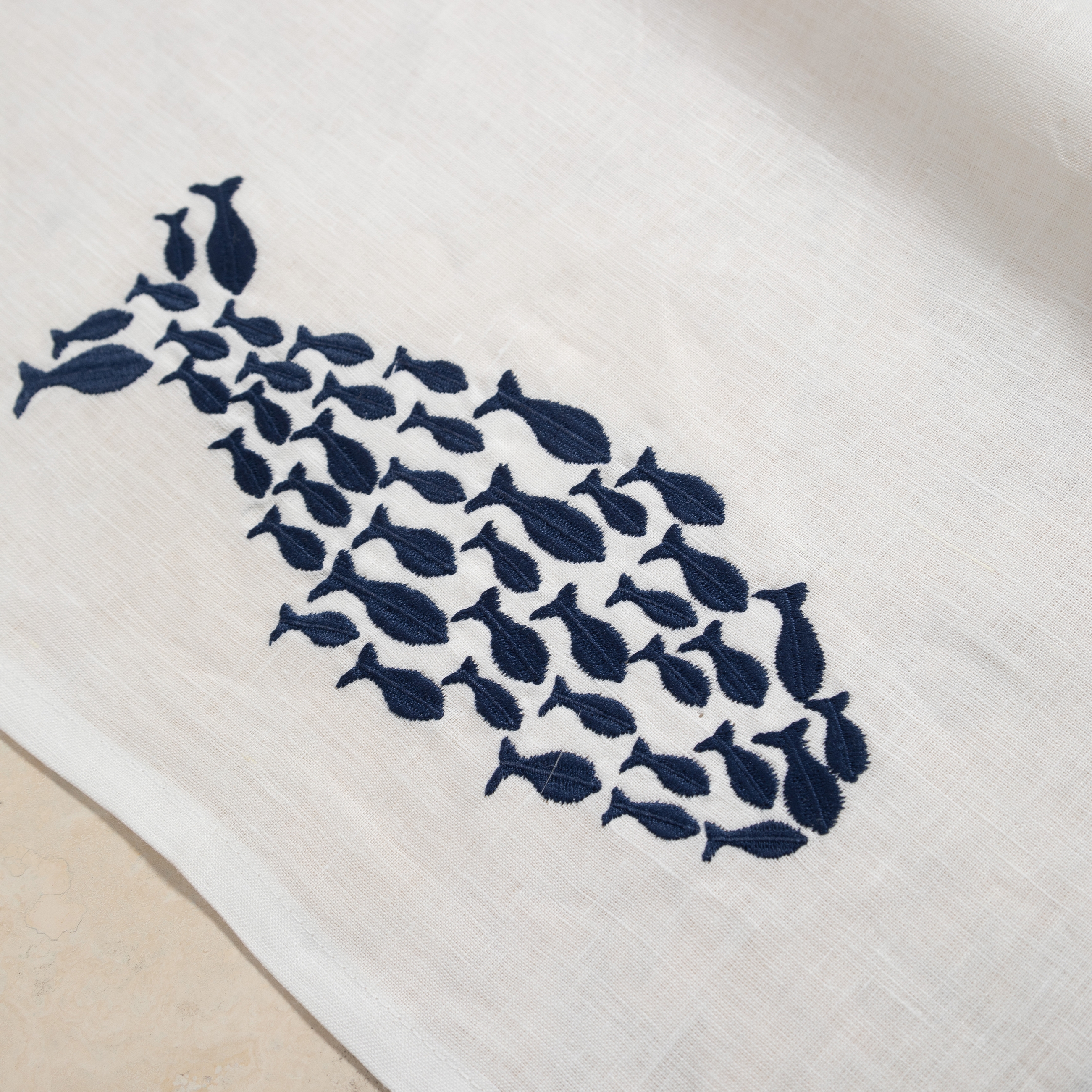FISH NAKIŞLI KETEN RUNNER 45X130