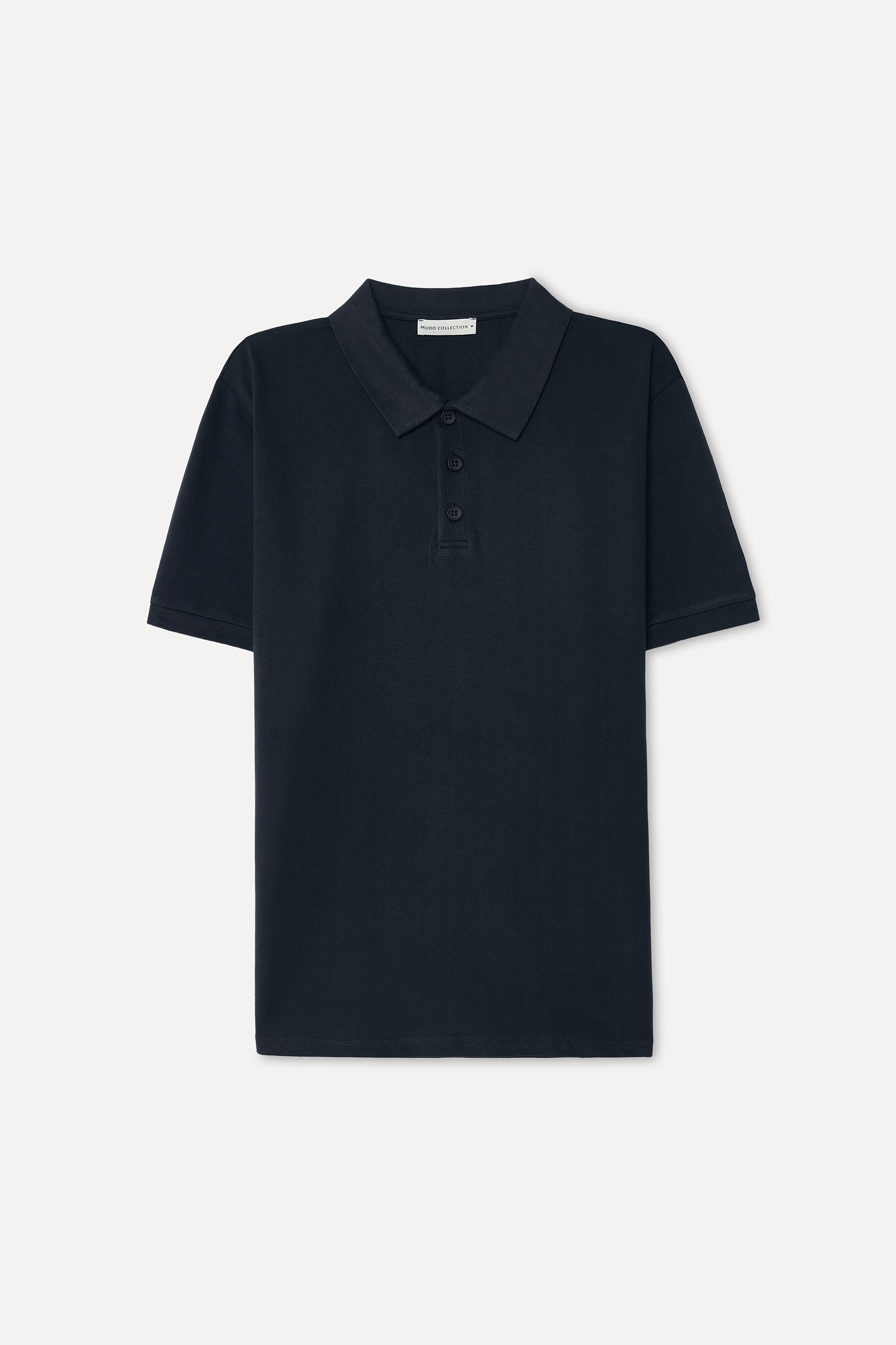 Kadın Lacivert Jakarlı Polo Yaka T-Shirt