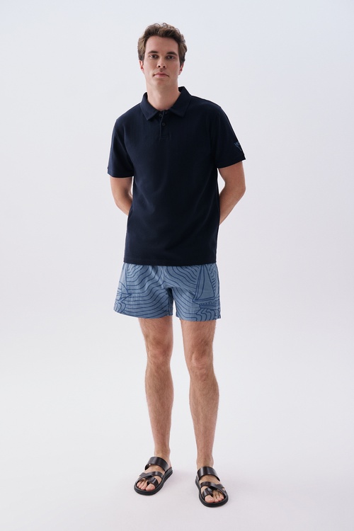 Mudo X Bozburun YC Erkek Nakışlı Polo Yaka T-Shirt